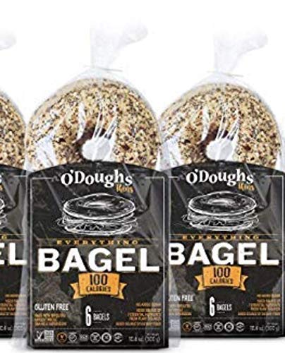 O'Dough's Thins Gluten Free Bagels, Everything, 100 Calorie Bagels, Presliced, 10.58 Ounce [3 Packs]