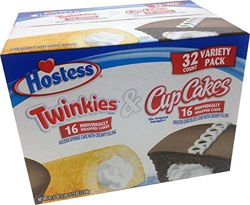 Hostess Twinkies & Cupcakes 16 Twinkies & 16 Cupcakes Ind. Wrapped 32 Total Dessert Sweet Chocolate