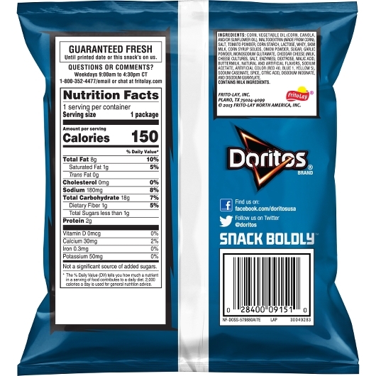 Doritos Cool Ranch Flavored Tortilla Chips, 1 Ounce (Pack Of 104) 2