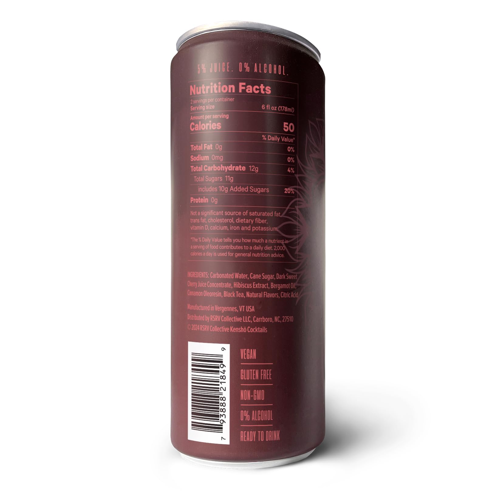 RSRV Non-Alcoholic Cocktail, Kensho Cocktail, Non-Alcoholic Beverage Replacement (Rosata - Sweet & Sour Cherry and Ginger, 12oz, 12Pack) 3