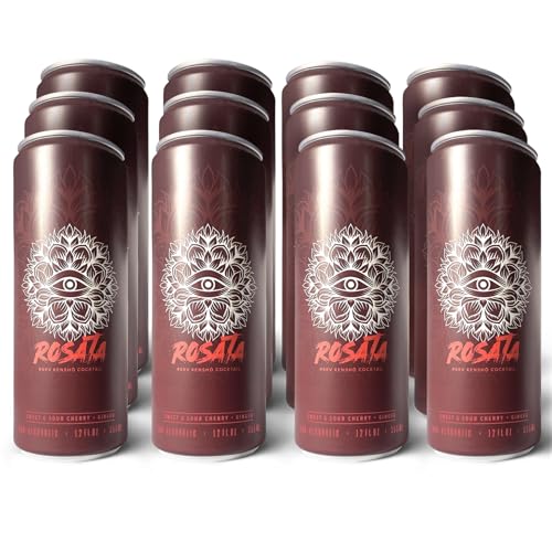 RSRV Non-Alcoholic Cocktail, Kensho Cocktail, Non-Alcoholic Beverage Replacement (Rosata - Sweet & Sour Cherry and Ginger, 12oz, 12Pack) 8