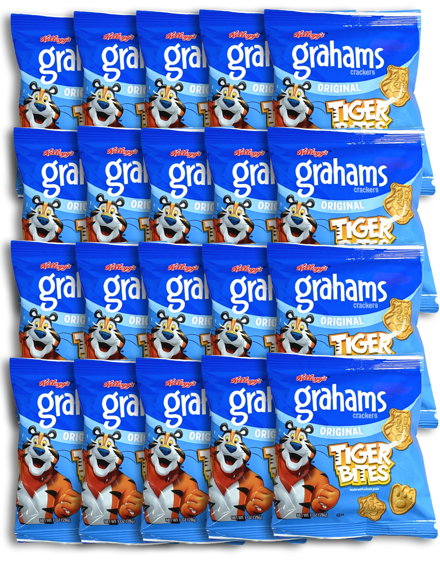 Tiger Bites Grahams Crackers Curated by  1 Ounce | Original | Pack of 20 2