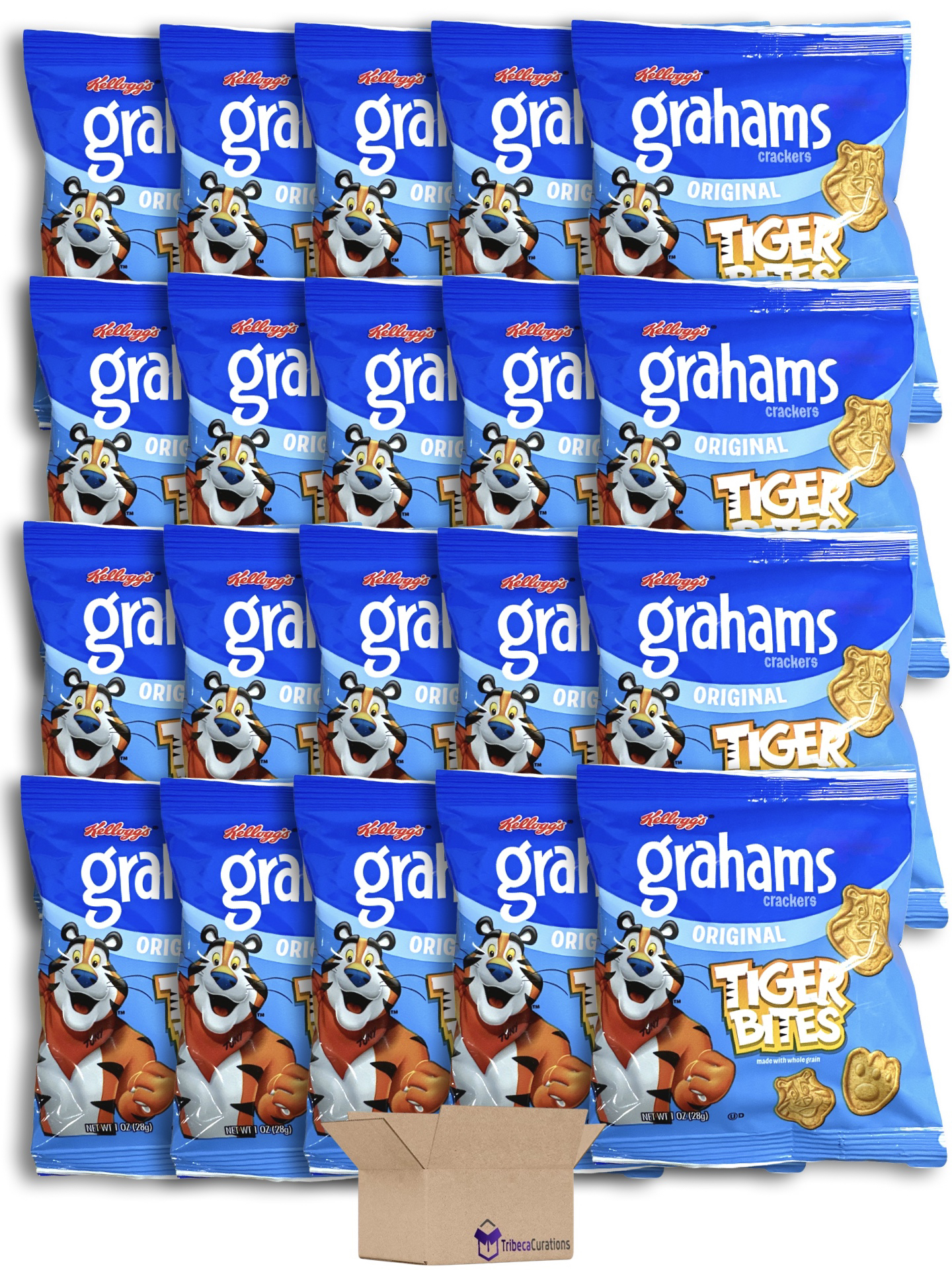Tiger Bites Grahams Crackers Curated by  1 Ounce | Original | Pack of 20