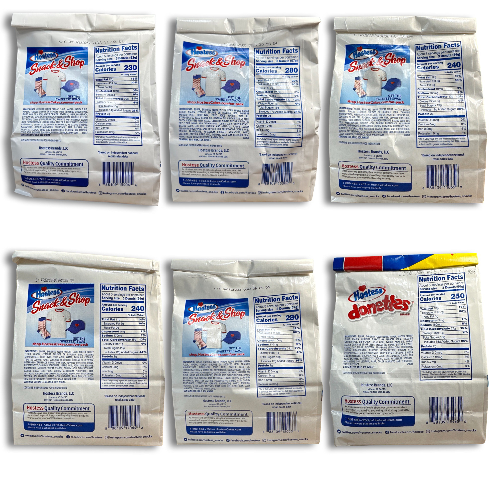 Hostess Donettes Variety Pack | Big Bags 6 Flavors: Frosted, Double Chocolate, Old Fashioned, Glazed, Crunch, and Powdered 2