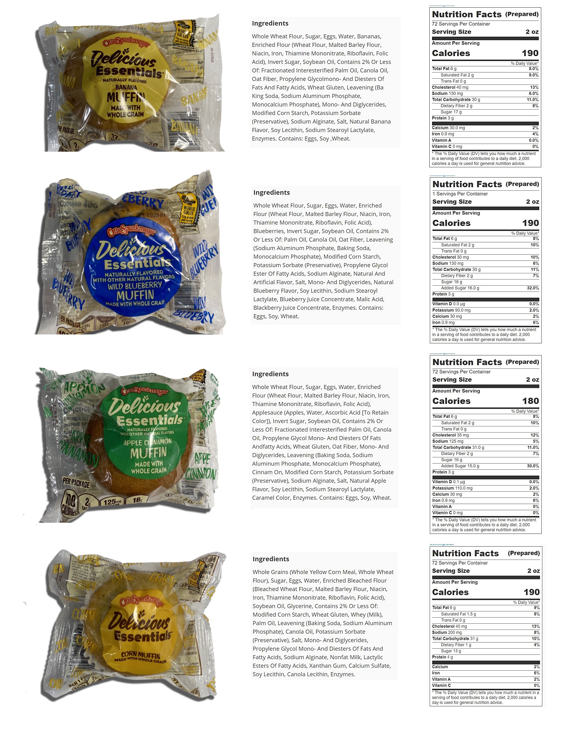 Delicious Essentials Individually Chocolate Chocolate Chip Wrapped Muffins | Baked by Otis Spunkmeyer | Value Pack of 12 2