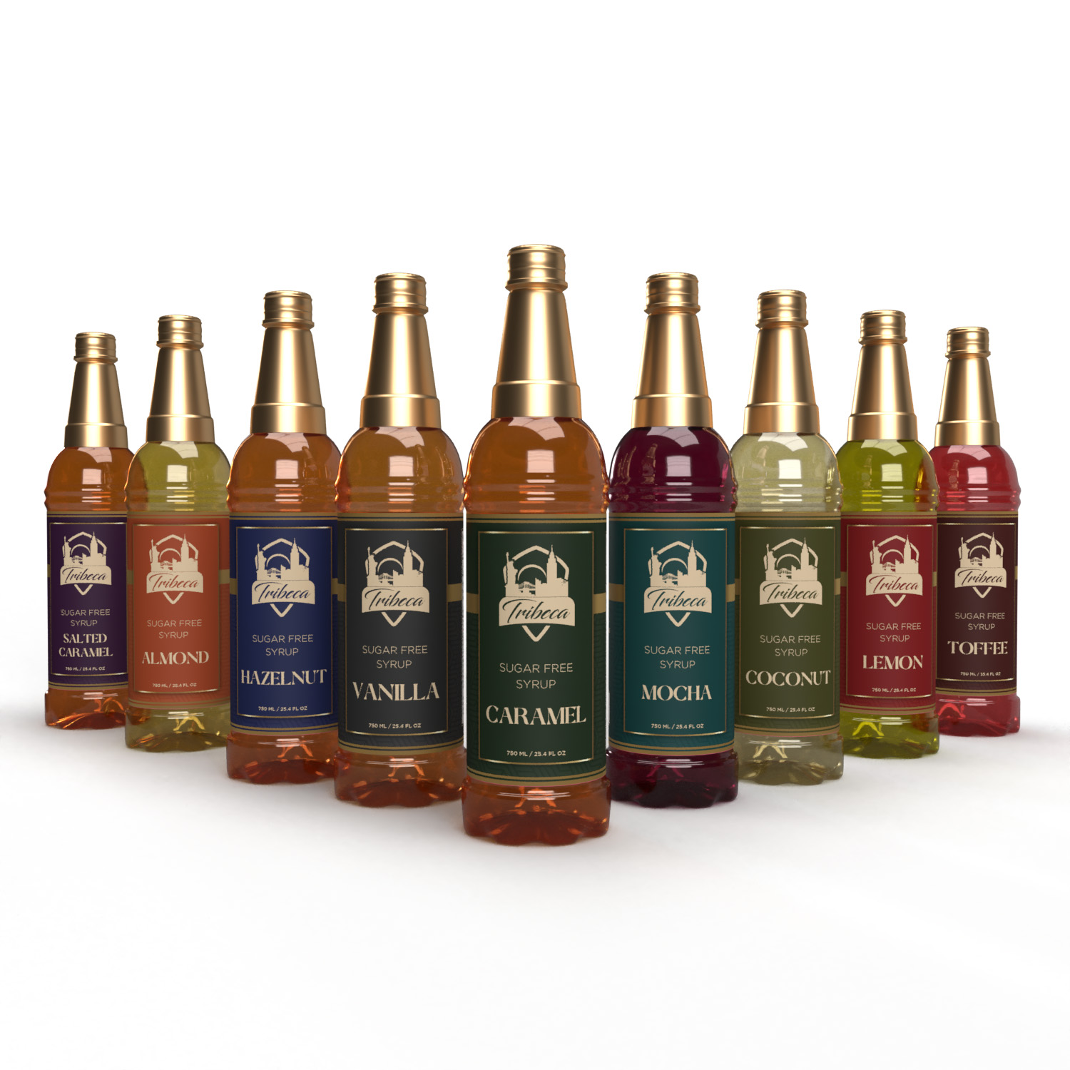 Tribeca Sugar Free Syrup, Made With Stevia | Hazelnut, Vanilla and Caramel 750 Ml (25.4 Fl Oz) 3