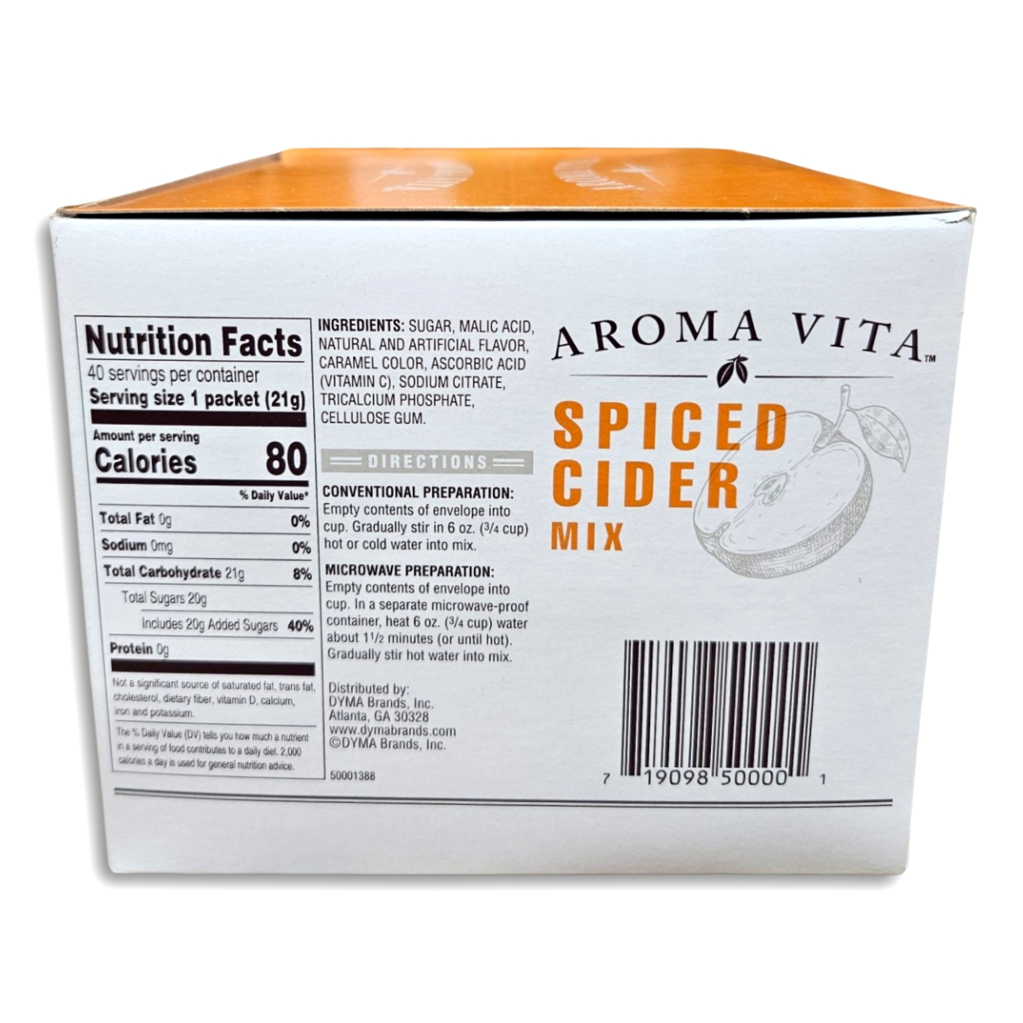 Aroma Vita Spiced Cider Mix Packets Value Pack   | .74 Oz | Box of 40 5