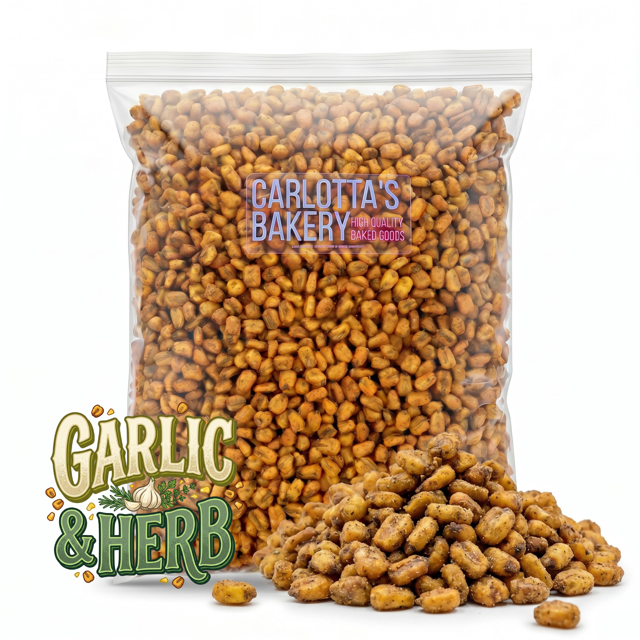 Carlotta’s Bakery Crunchy Roasted Corn Snacks 5 lb Bulk Bag, Choose Flavor Non G