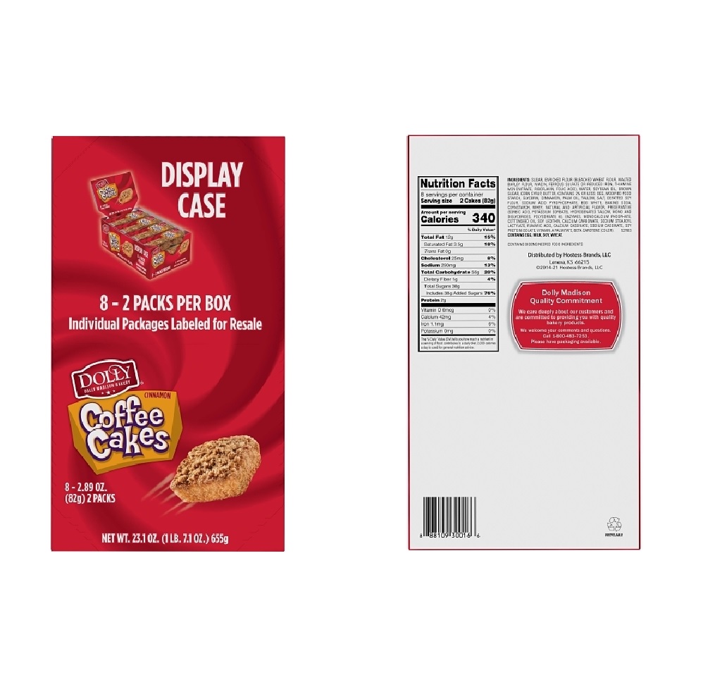 Dolly Madison Coffee Cakes | 2.89 Oz | 8 Count (16 Total Coffee Cakes) 2