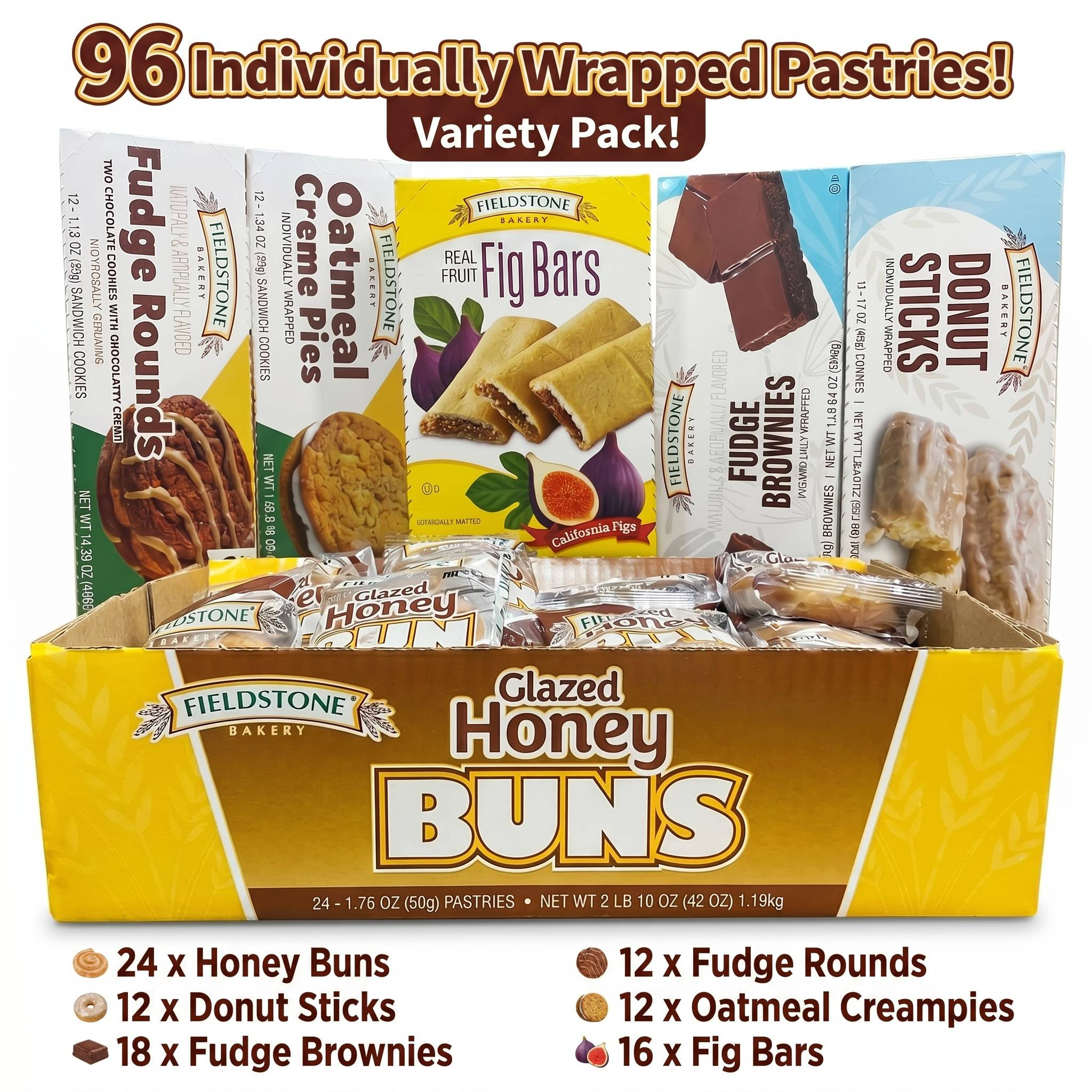 Fieldstone Bakery Variety Packs, Individually Wrapped Pastries, Choose Ultimate