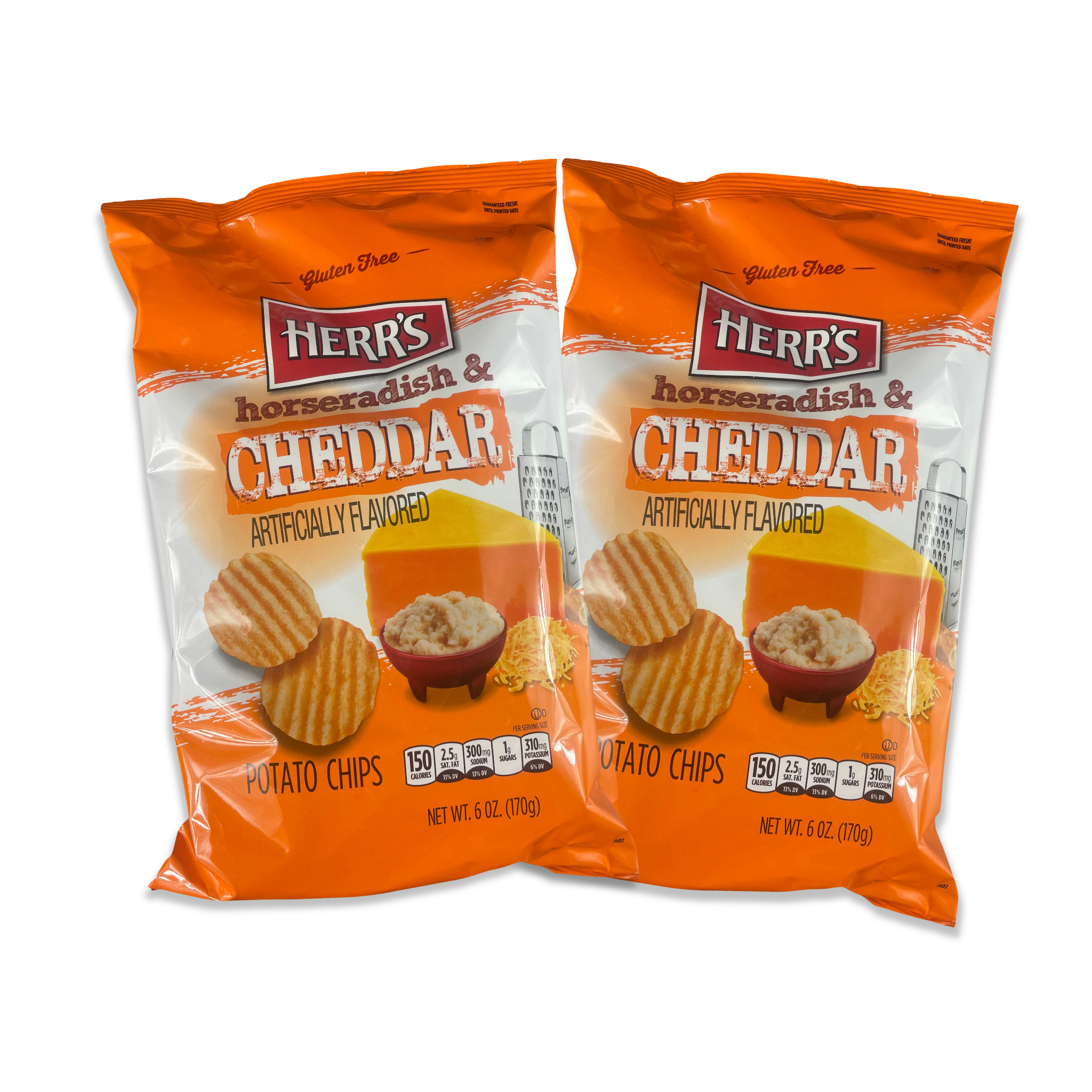 Herr’s Bold Flavored Potato Chips 6 oz Bags, 2 Pack Choose Flavor Creamy Ranch &