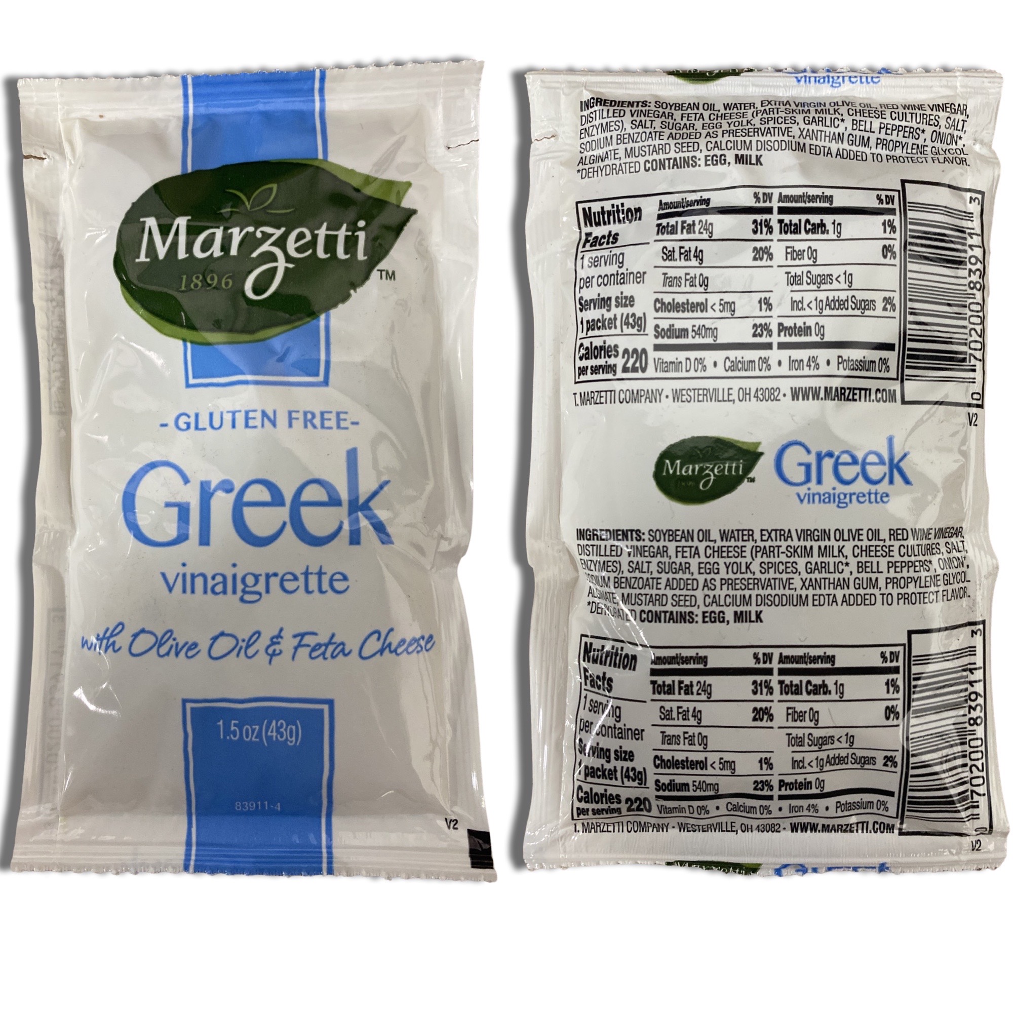 Greek Vinaigrette with Olive Oil & Feta Cheese Dressing Packets | Value Pack | 1.5 Ounce | 20 Count 4