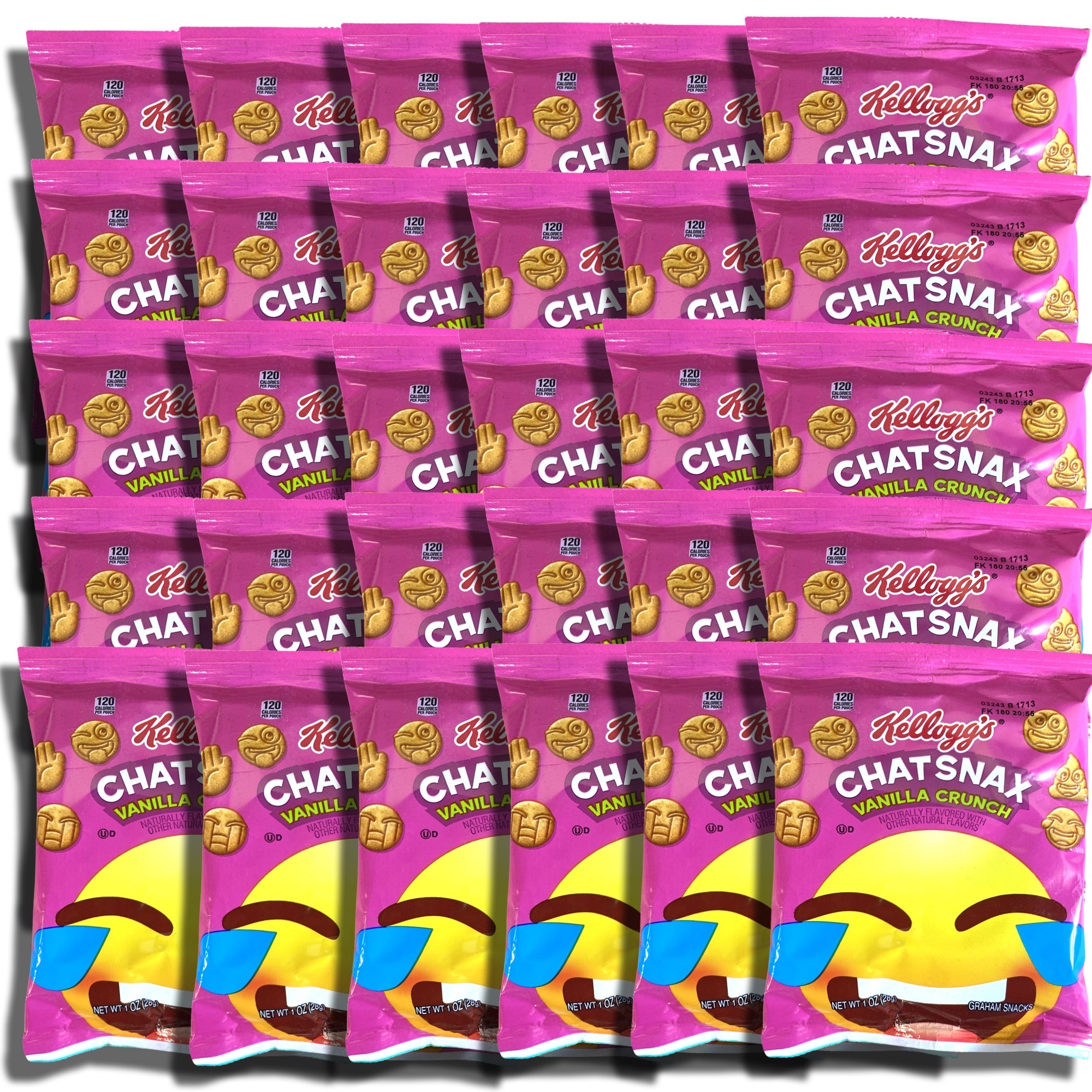 Chat Snax Graham Crackers | 1 Ounce | Vanilla Crunch | Pack of 30