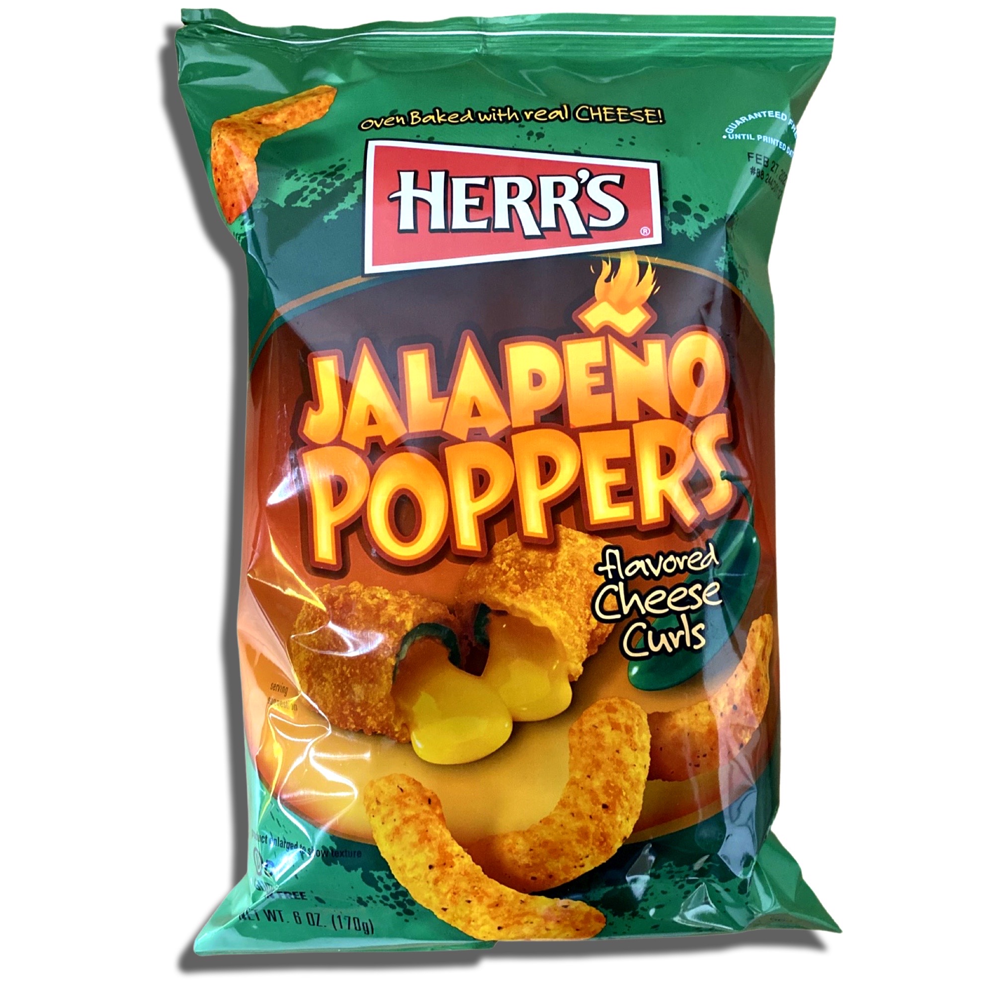 Herr's Jalapeno Poppers Cheese Curls | 3 Big 6 oz. Bags 2