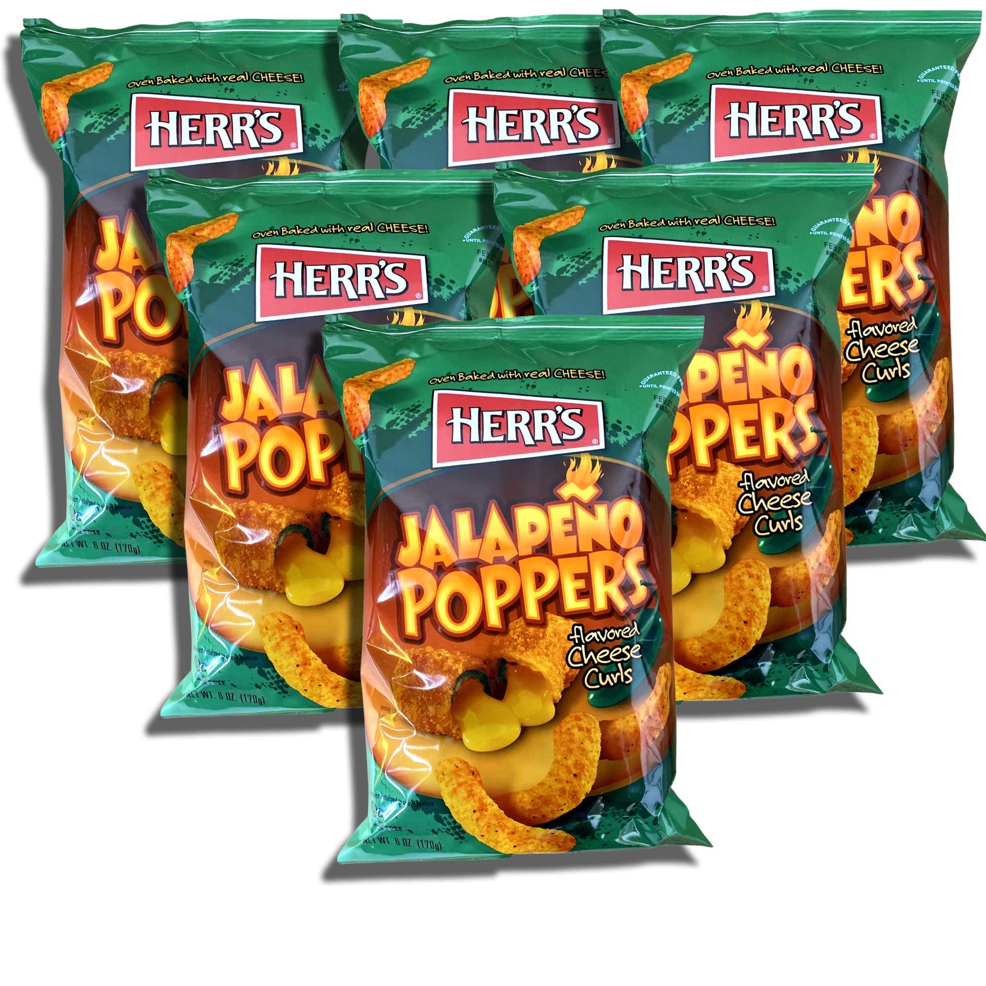 Herr's Jalapeno Poppers Cheese Curls | 3 Big 6 oz. Bags 5