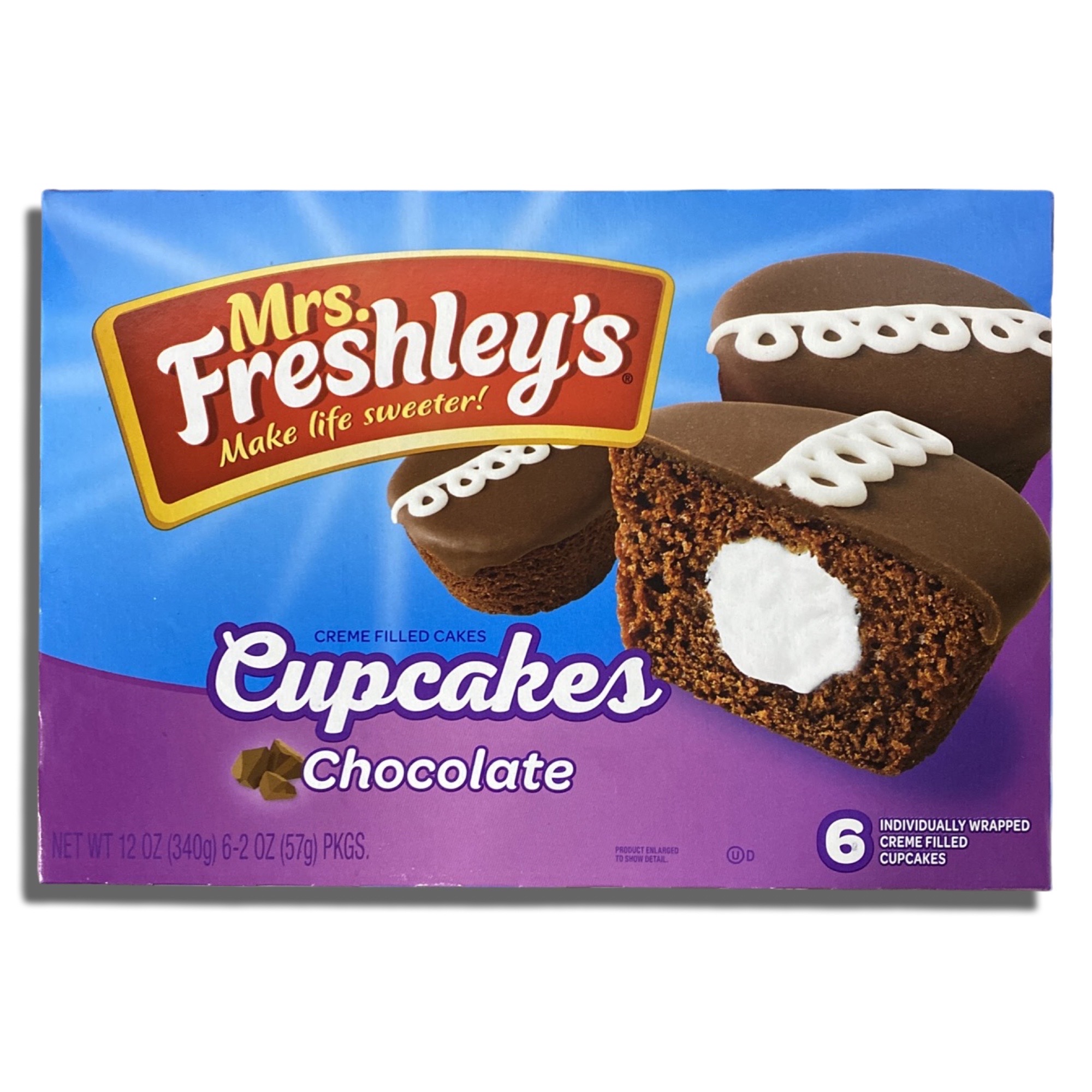 Chocolate Cream-Filled Iced Cupcakes by Mrs. Freshley's   Box of 6 | Value Pack of 3 (18 Cupcakes Total) 2