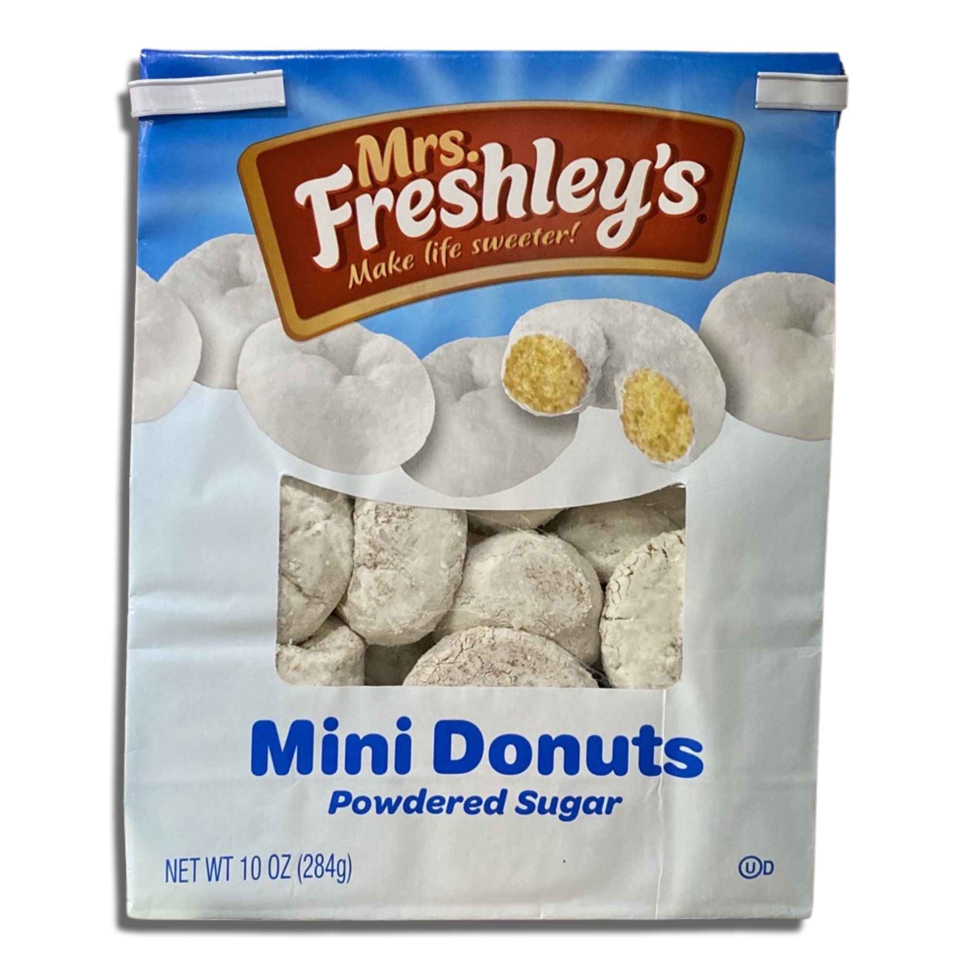 Powdered Sugar Mini Donuts by Mrs. Freshley's   10 Oz Bag | Value Pack of 3 2