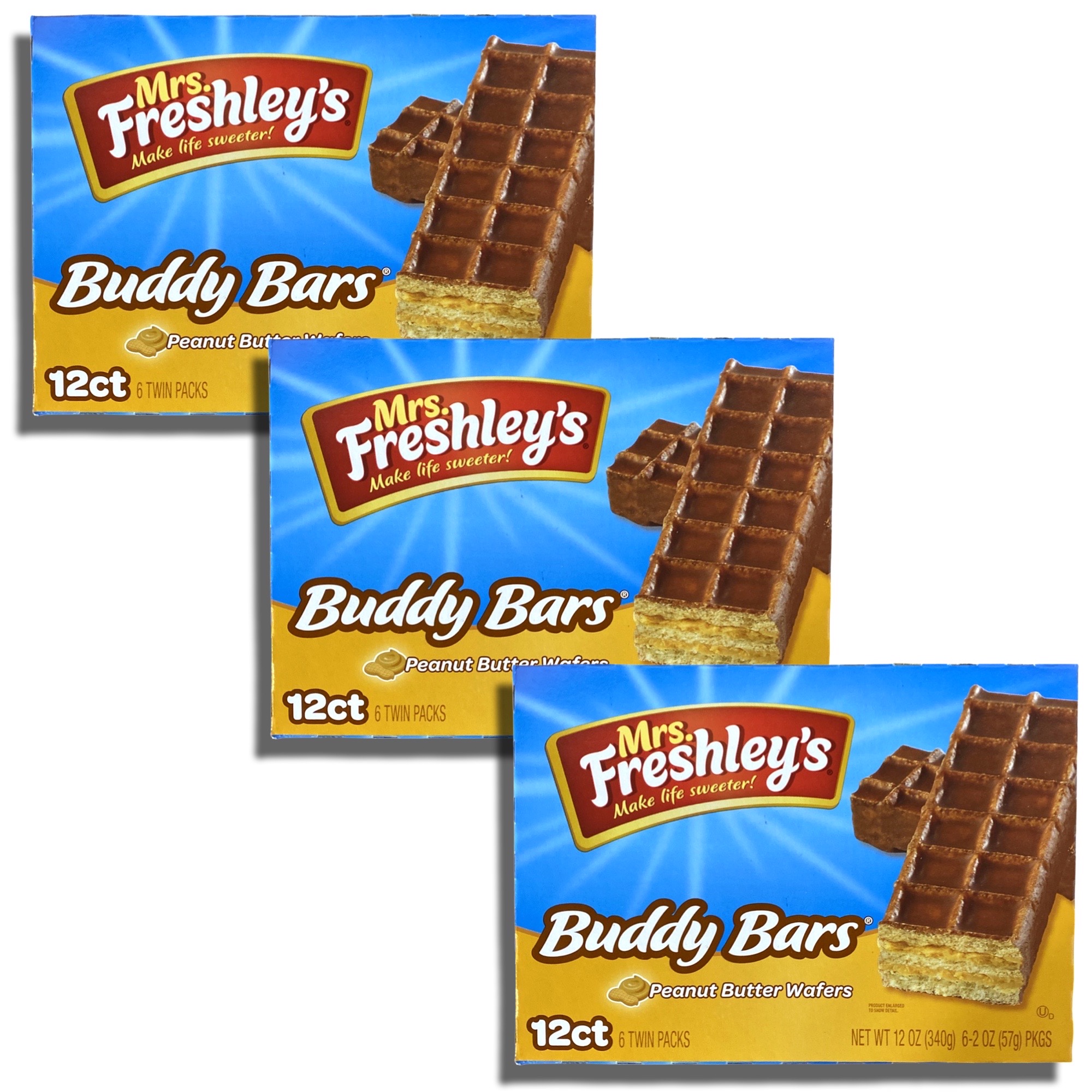 Mrs. Freshley's Buddy Bars Peanut Butter Chocolate Wafers | 36 Total Buddy Bars 2