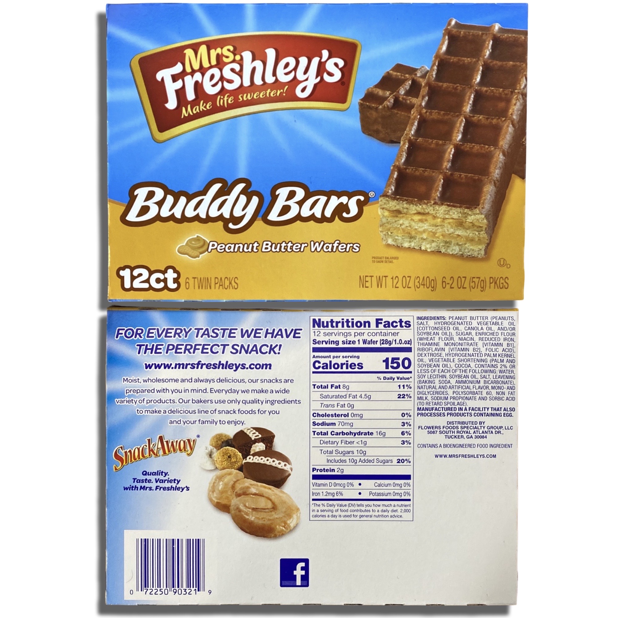 Mrs. Freshley's Buddy Bars Peanut Butter Chocolate Wafers | 36 Total Buddy Bars 4