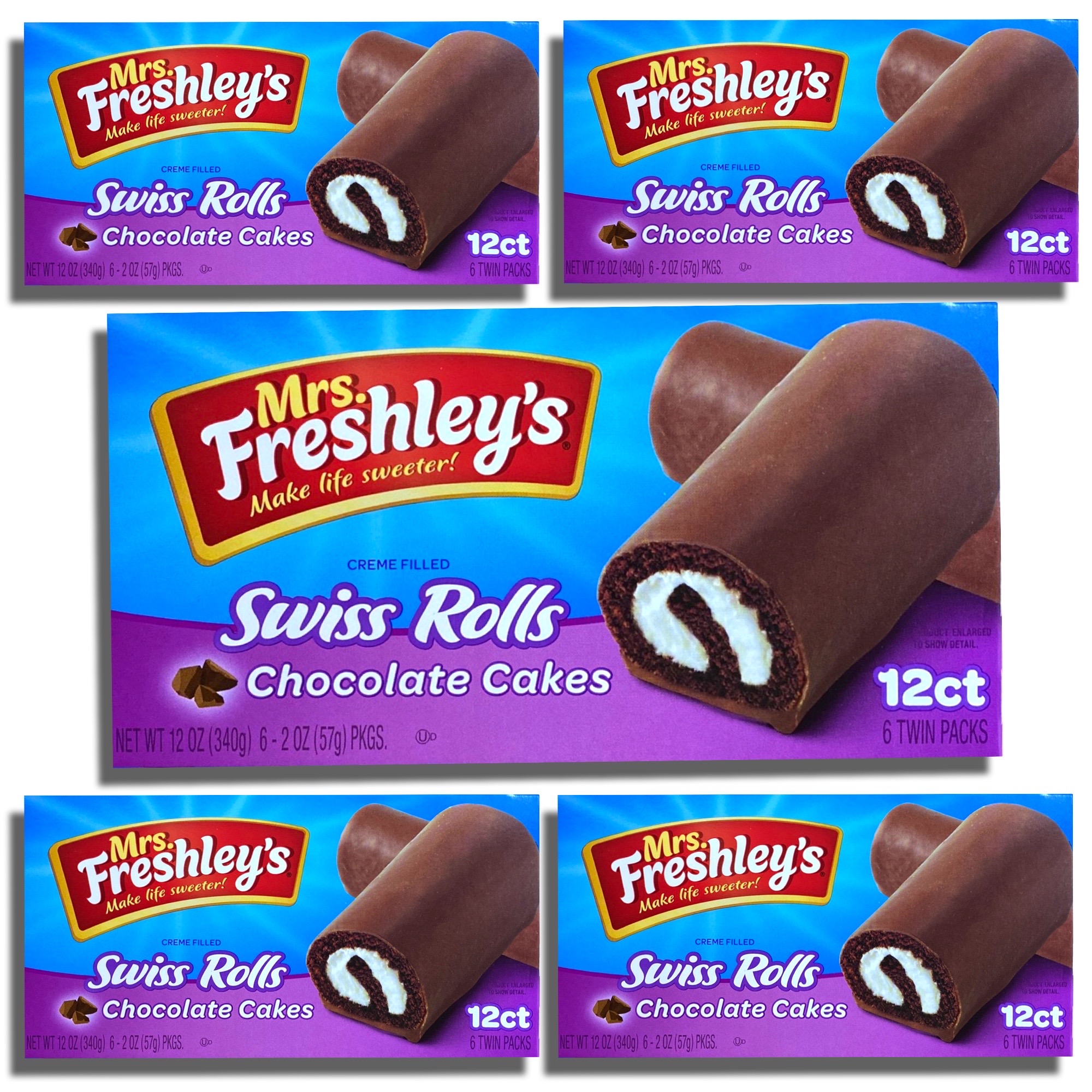 Mrs. Freshley's Swiss Rolls Snack Cakes, Pack of 3 (36 Total cakes) 4