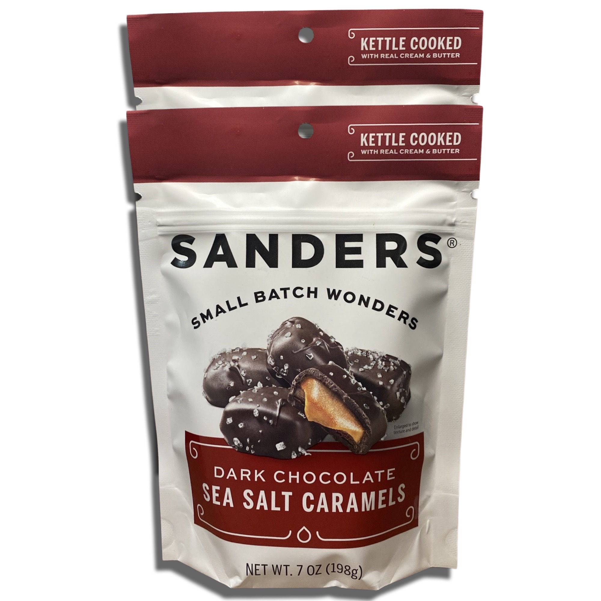 Sanders Small Batch Dark Chocolate Sea Salt Caramels 7 Oz, 2 Packs 3