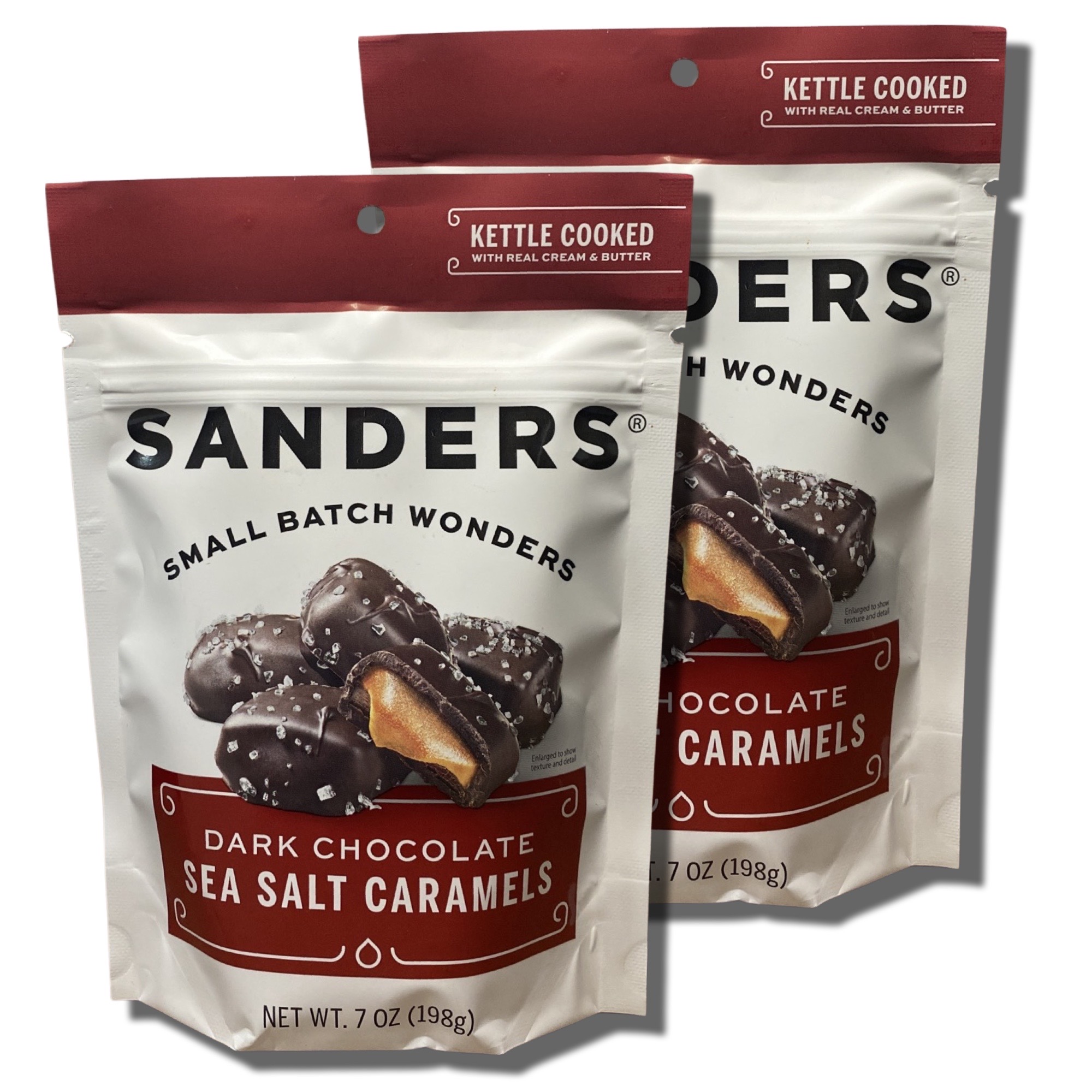 Sanders Small Batch Dark Chocolate Sea Salt Caramels 7 Oz, 2 Packs 5