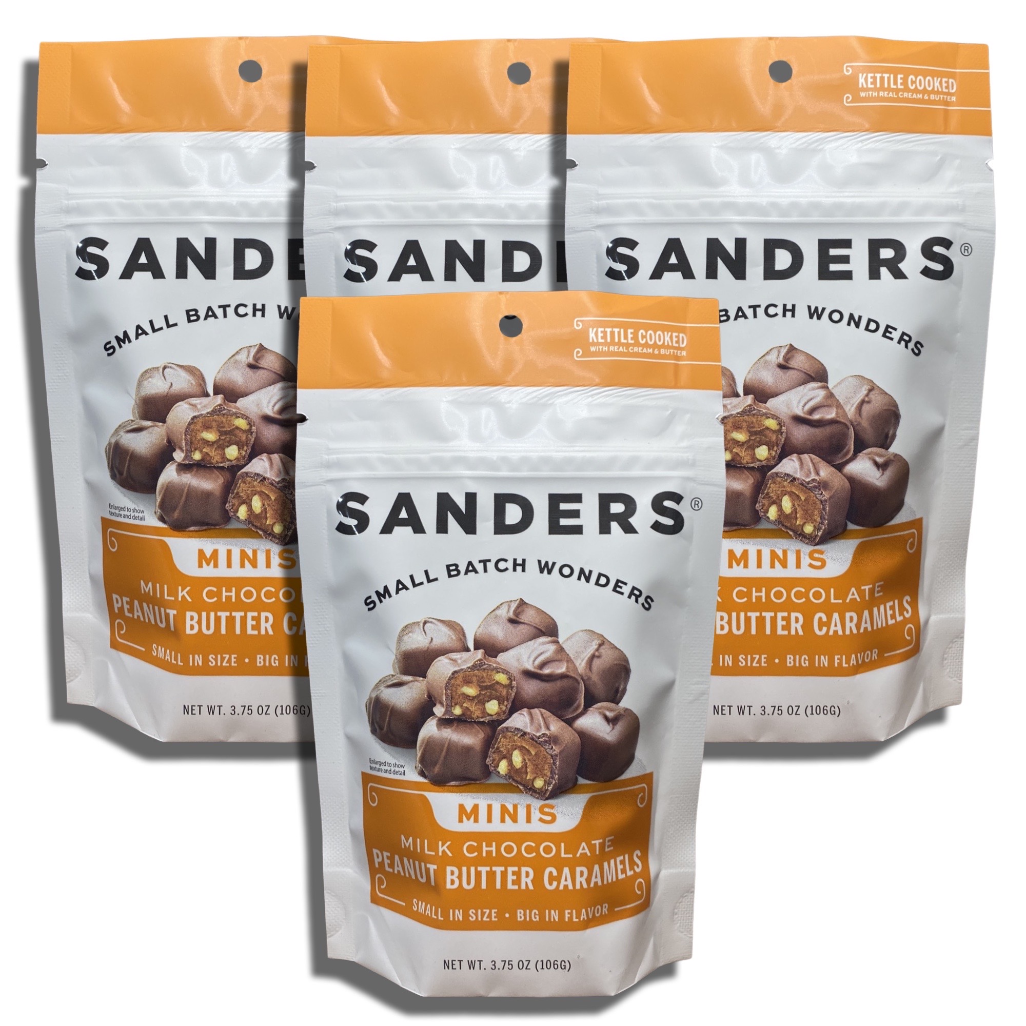 Sanders Small Batch Mini Milk Chocolate Peanut Butter Caramels | 3.75 Oz, 4 Pack 3