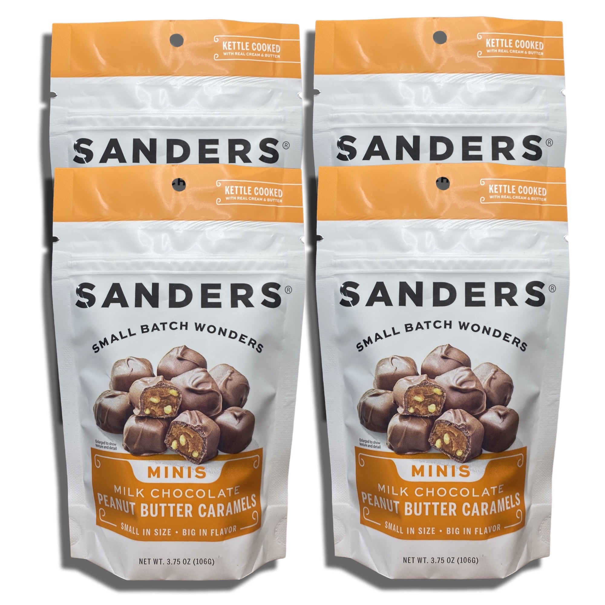 Sanders Small Batch Mini Milk Chocolate Peanut Butter Caramels | 3.75 Oz, 4 Pack 2