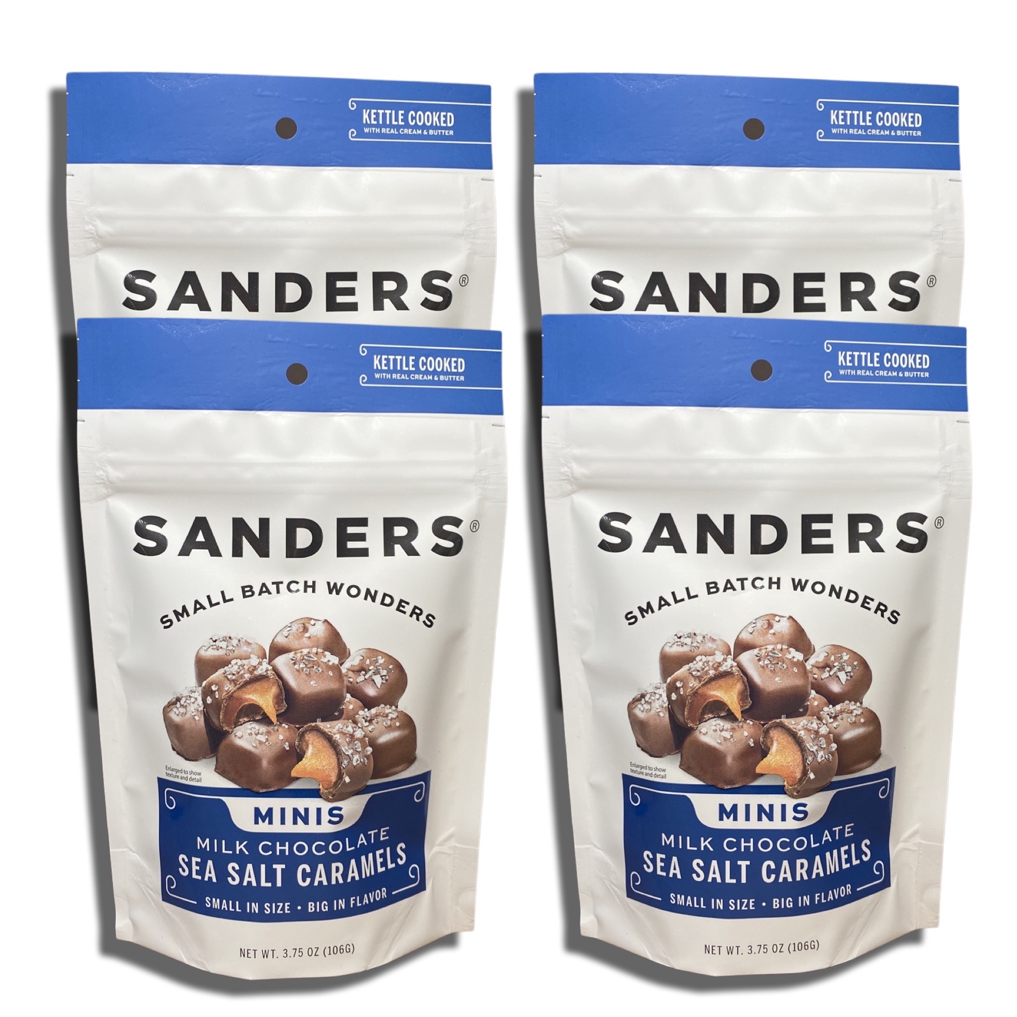 Sanders Small Batch Mini Milk Chocolate Sea Salt Caramels | 3.75 Oz, 4 Pack 3