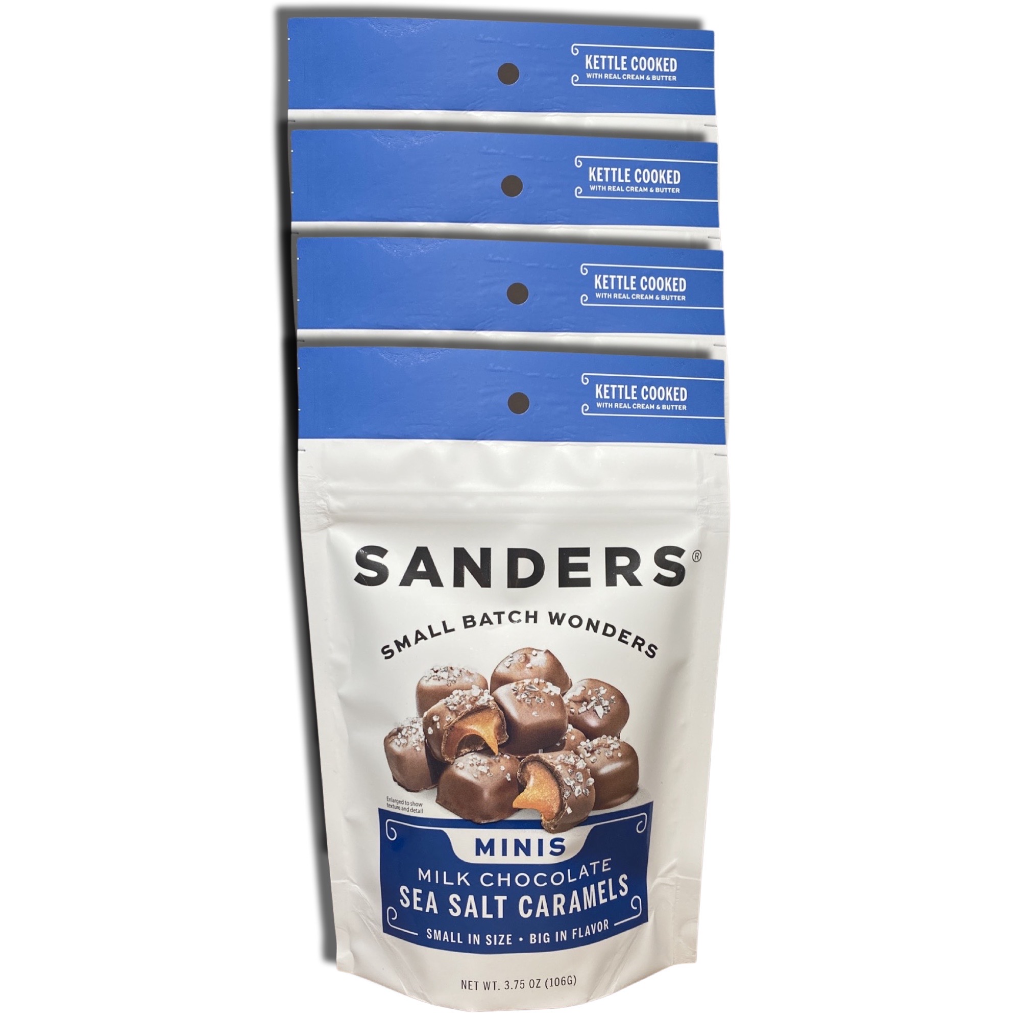 Sanders Small Batch Mini Milk Chocolate Sea Salt Caramels | 3.75 Oz, 4 Pack 5