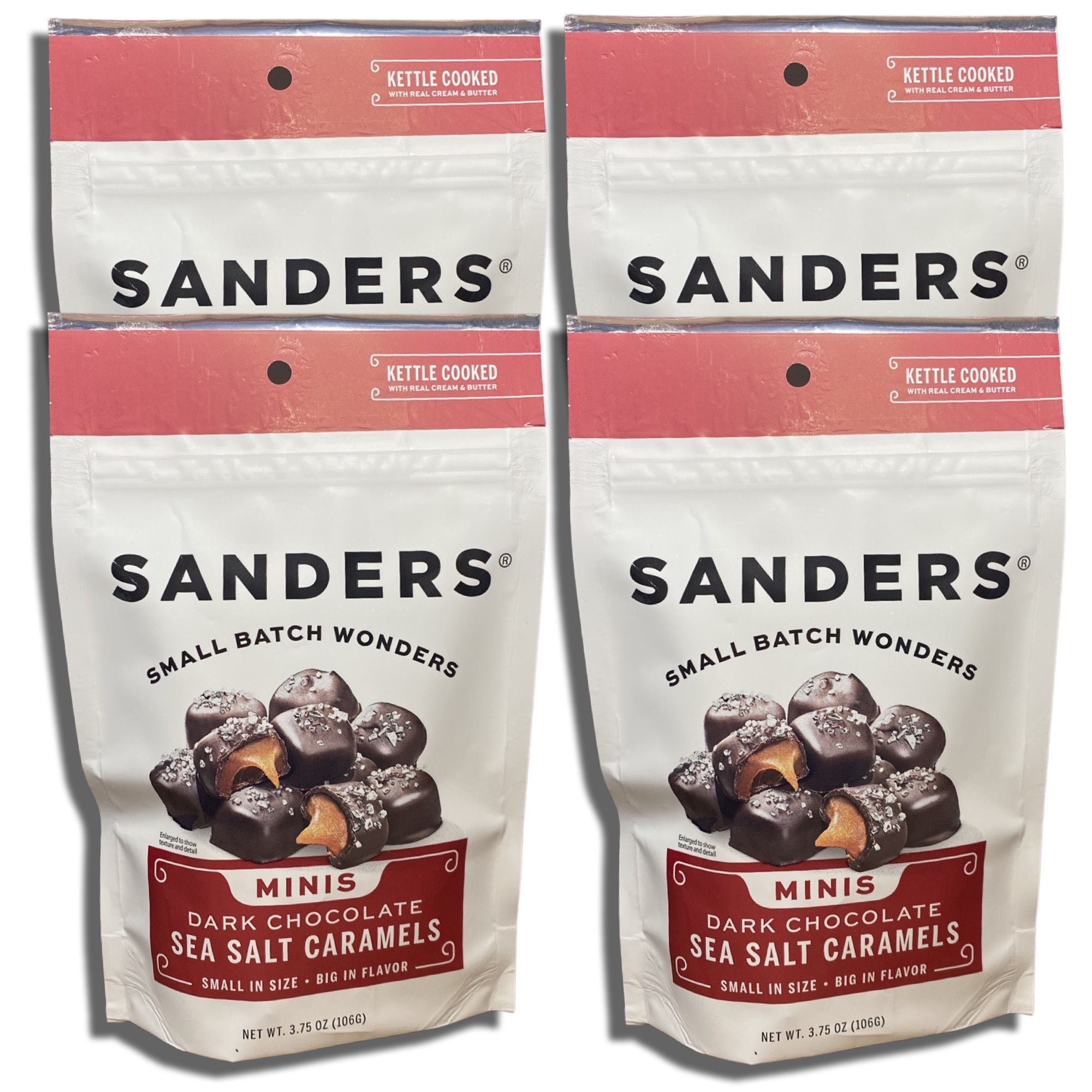 Sanders Small Batch Mini Dark Chocolate Sea Salt Caramels | 3.75 Oz, 4 Pack 3