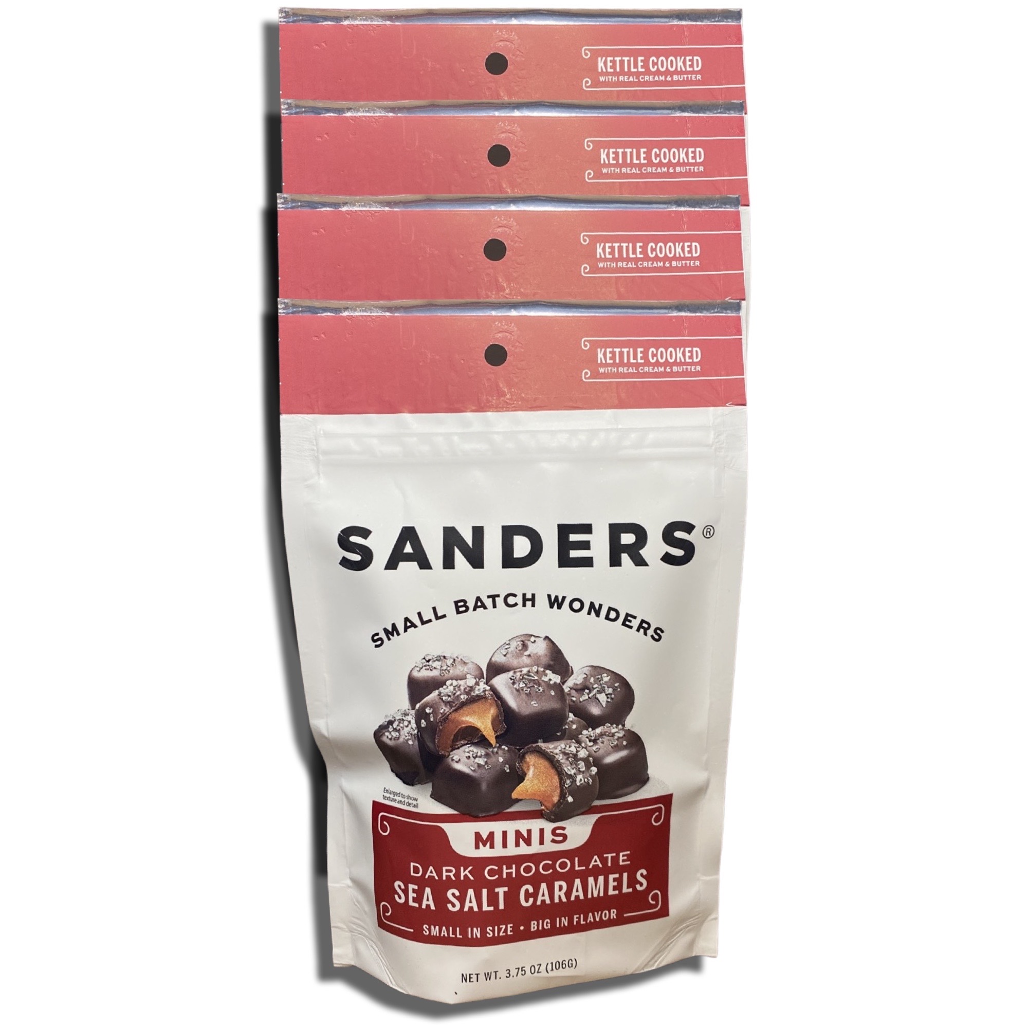 Sanders Small Batch Mini Dark Chocolate Sea Salt Caramels | 3.75 Oz, 4 Pack 5