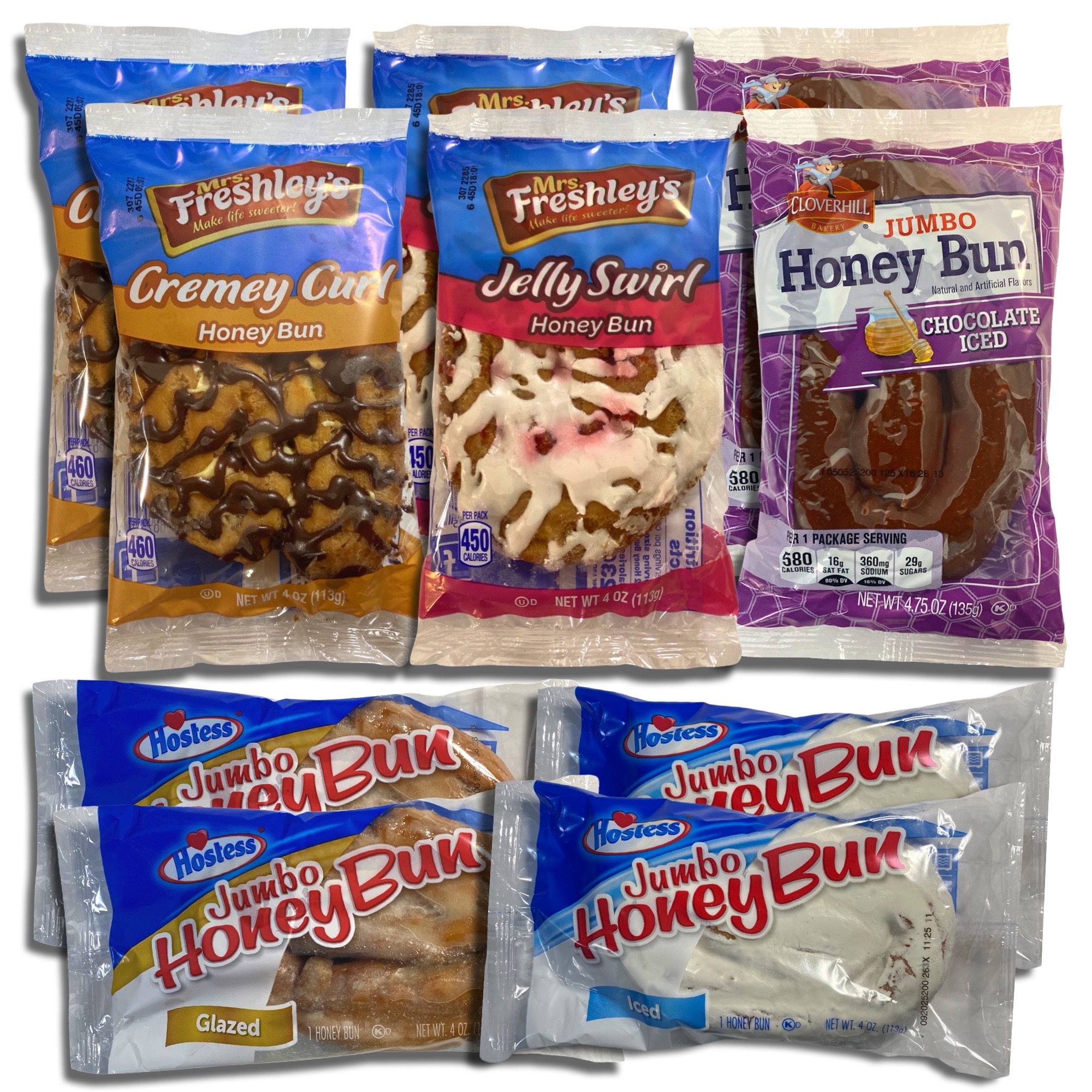 Fünf Geschmacksrichtungen Honigbrötchen Sortenpaket von Hostess, Cloverhill und Mrs. Freshley's - Bild 1 von 9