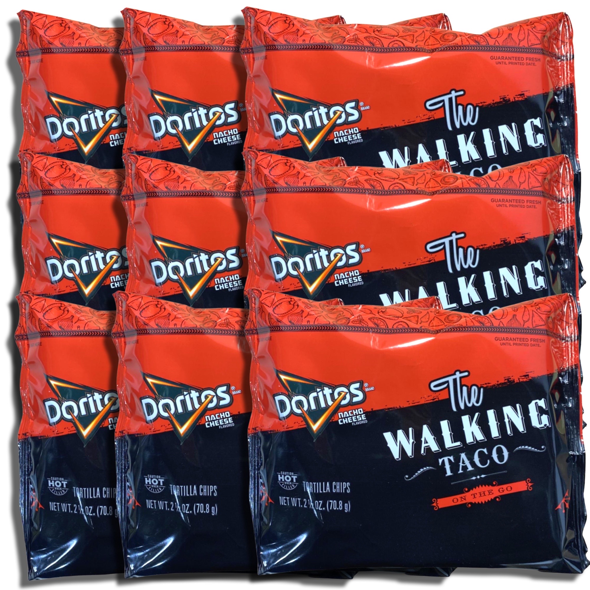 Doritos The Walking Taco Nacho Cheese Chips - Crunchy Bold Flavor 2.5 Ounce 9 Pack, Snack Time Snacks
