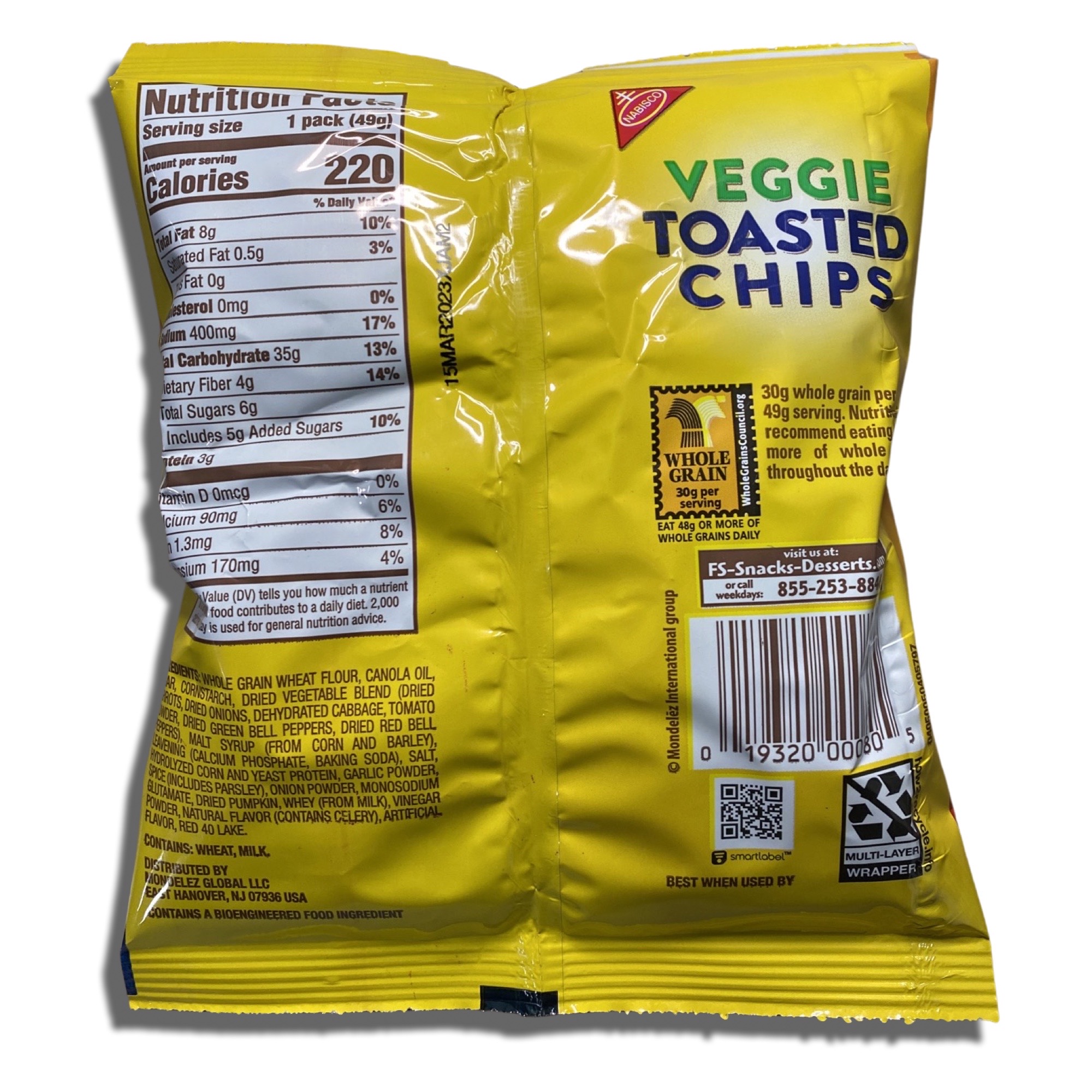 Whole Grain Veggie Wheat Thin Toasted Chips, School Snacks, 30 Pack 2