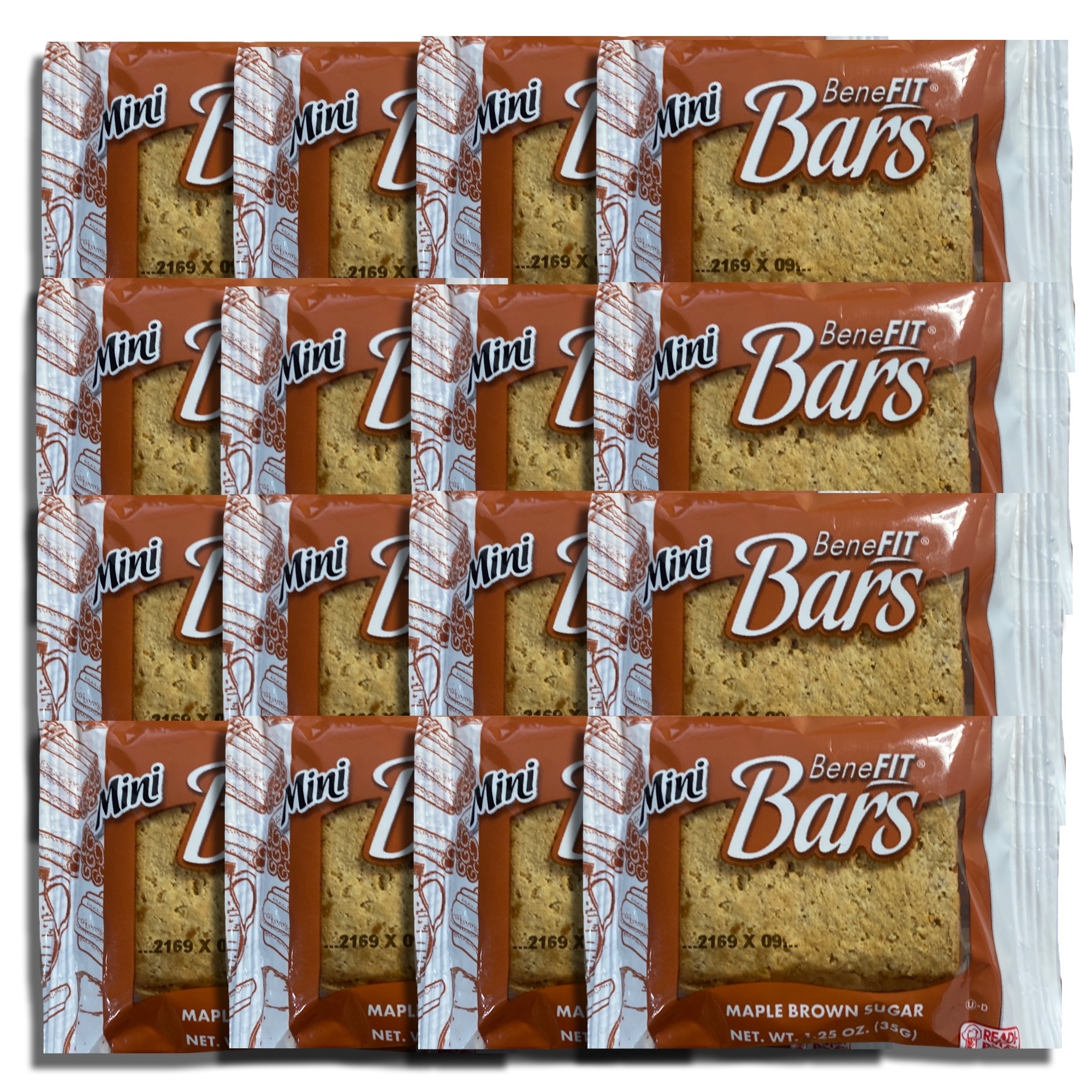 Mini Benefit Bars by Readi-Bake   1.25 Ounce | Value Pack of 16 (Maple Brown Sugar)