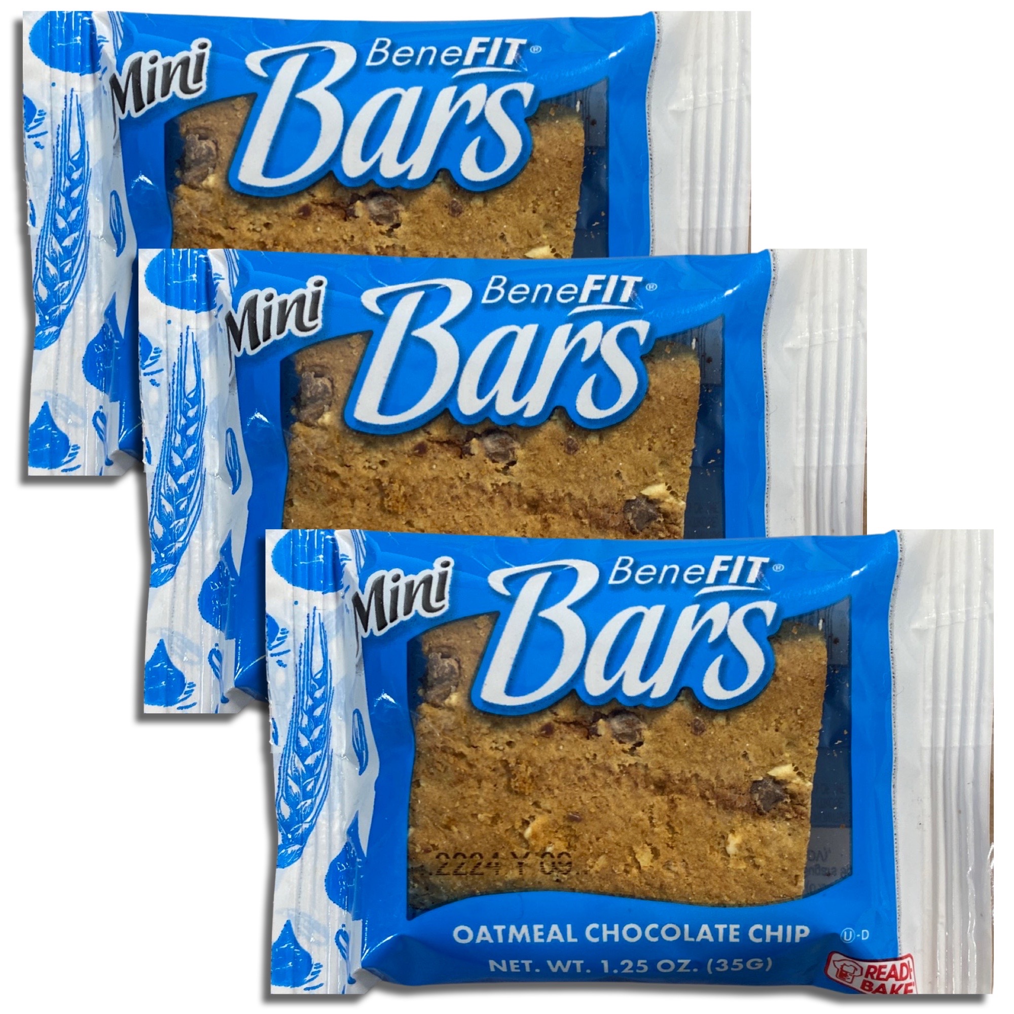 Oatmeal Chocolate Chip Mini Benefit Bars by Readi-Bake   1.25 Ounce | Value Pack of 16 3