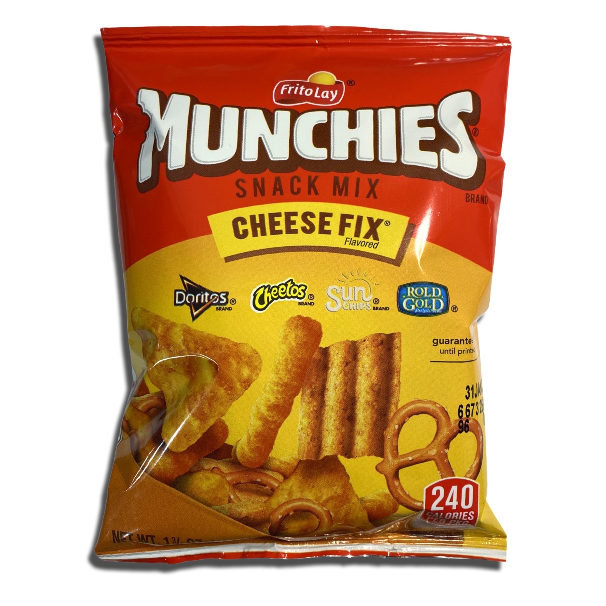 Frito Lay Munchies Cheese Fix Snack Mix - Crunchy Combo of Doritos Cheetos Sun Chips & Pretzels - 8 Bags 1.75 oz Each - Perfect for Cheese Lovers & Party Snacks