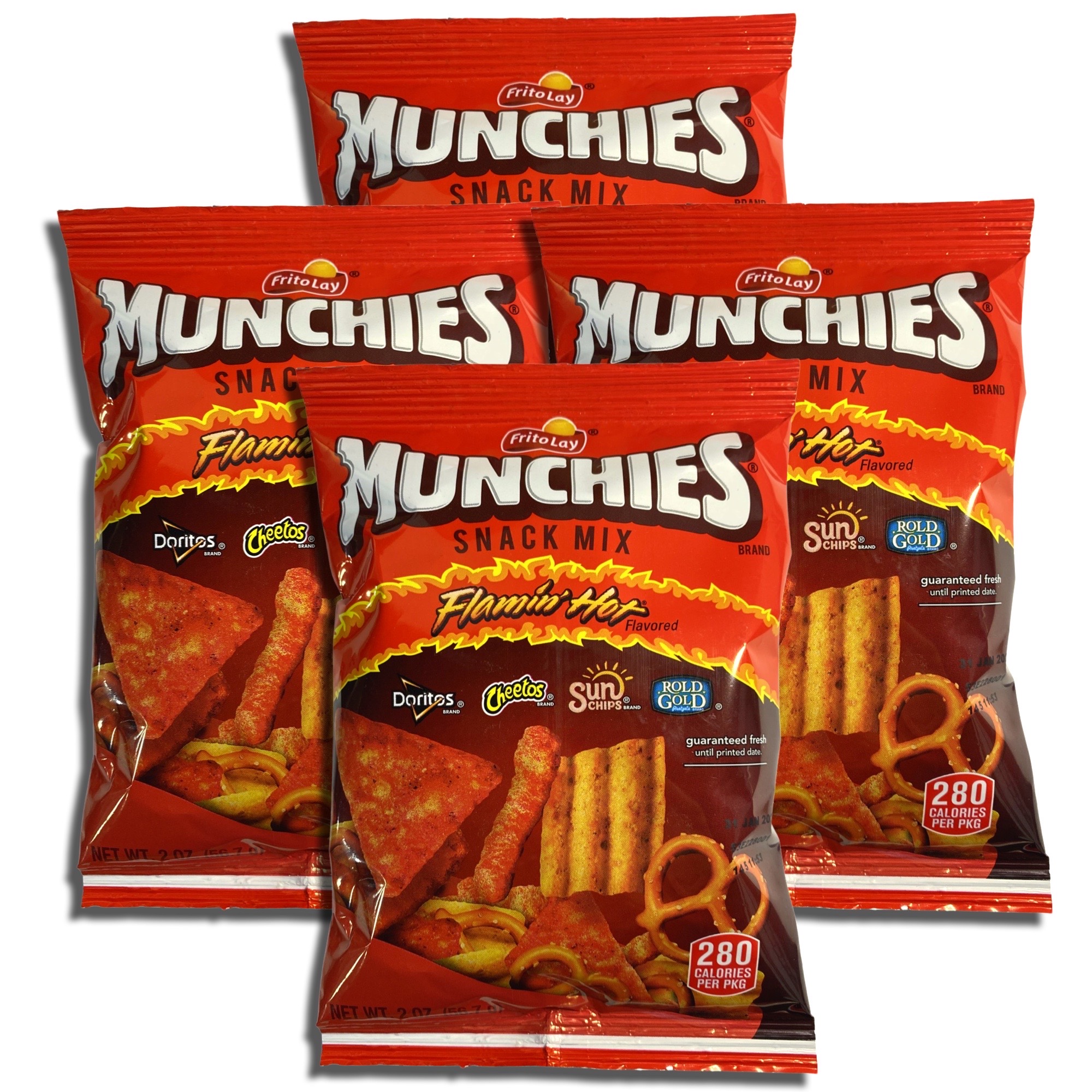 Munchies Flamin' Hot Snack Mix 2 ounce bags, (Pack of 8) 2