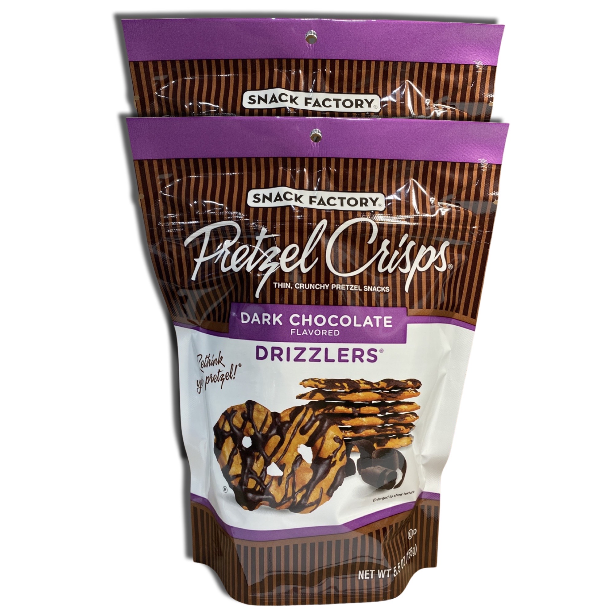 Snack Factory Dark Chocolate Pretzel Crisps Drizzlers 5.5 Ounce, 2 Packs 4
