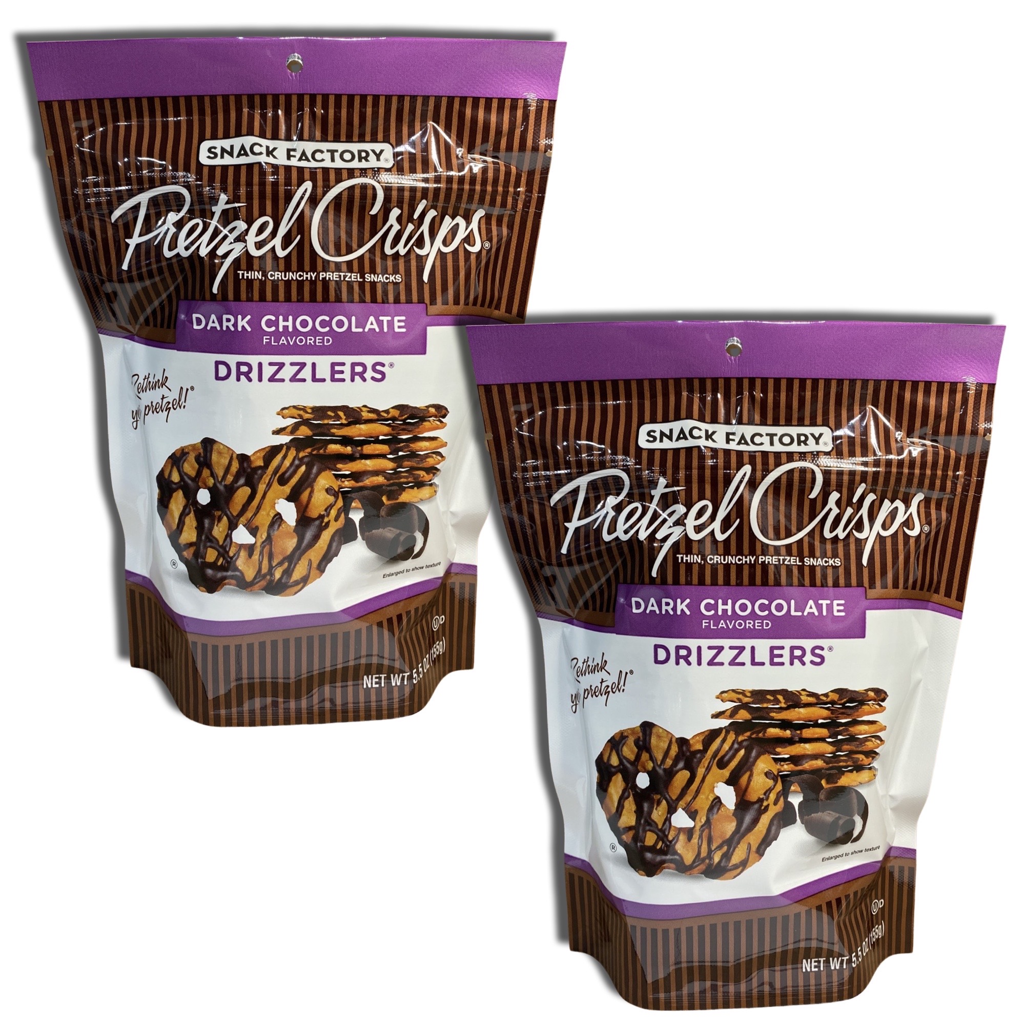 Snack Factory Dark Chocolate Pretzel Crisps Drizzlers 5.5 Ounce, 2 Packs 7