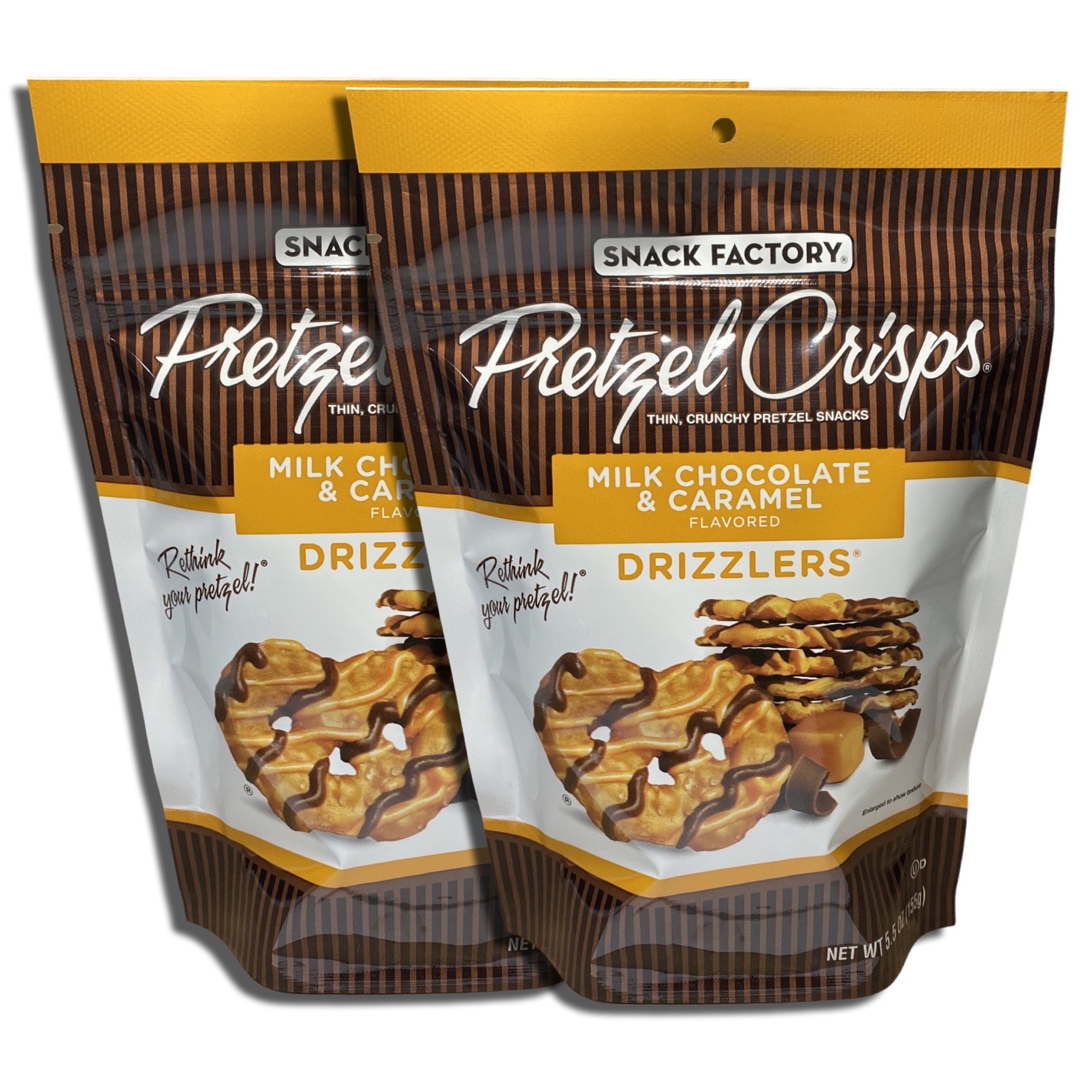 Snack Factory Milk Chocolate Pretzel Crisps Drizzlers 5.5 Ounce, 2 Packs 3