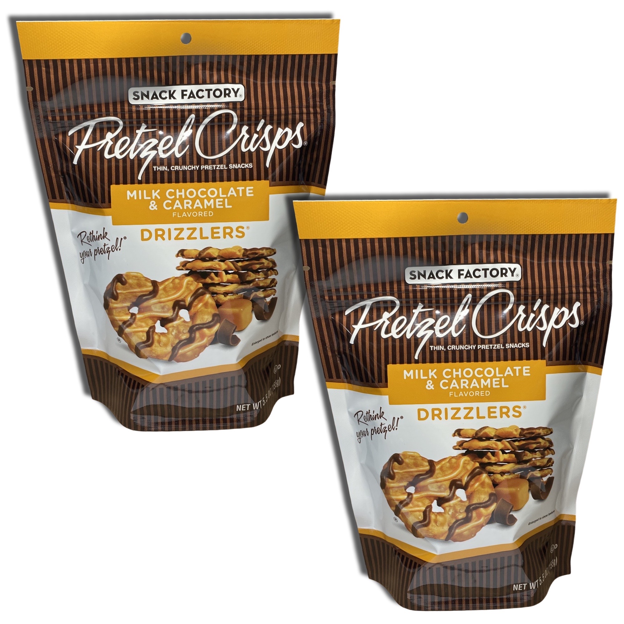 Snack Factory Milk Chocolate Pretzel Crisps Drizzlers 5.5 Ounce, 2 Packs 7