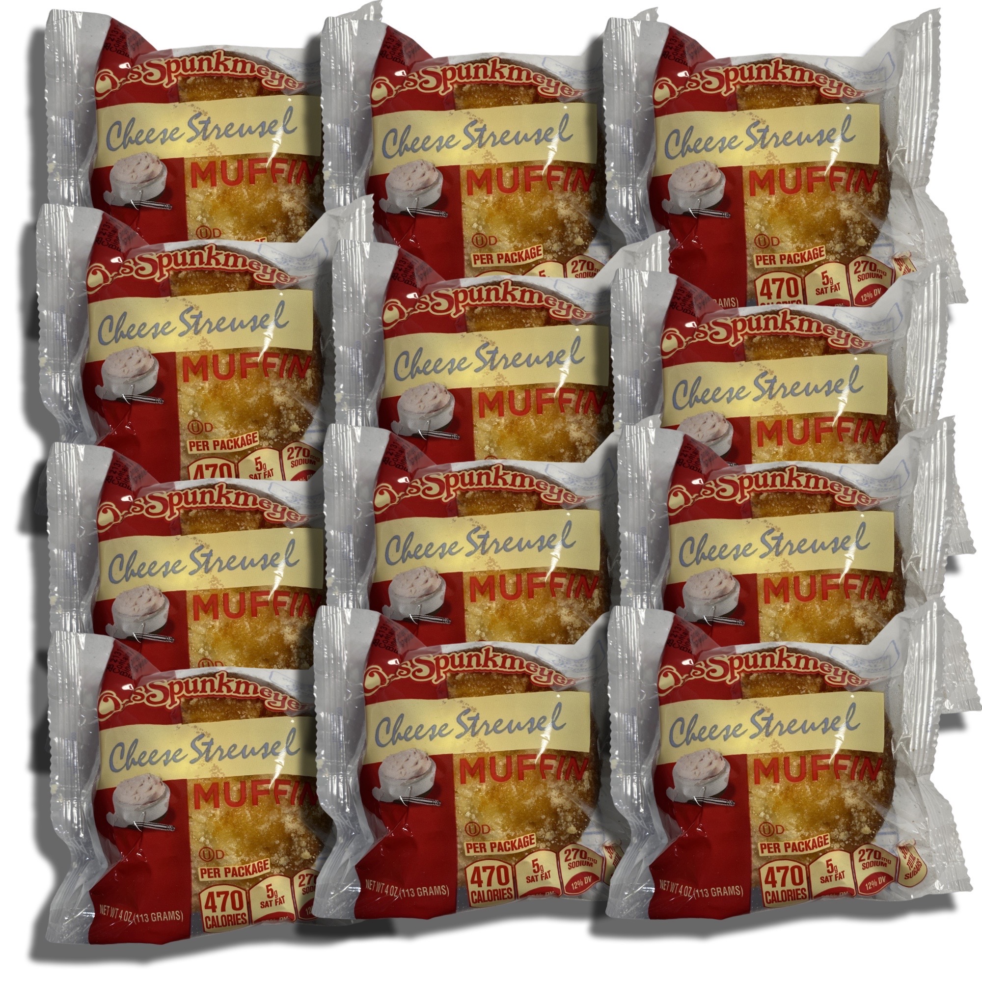 Otis Spunkmeyer Individually Wrapped Cheese Streusel Muffins | 4 OZ, 12