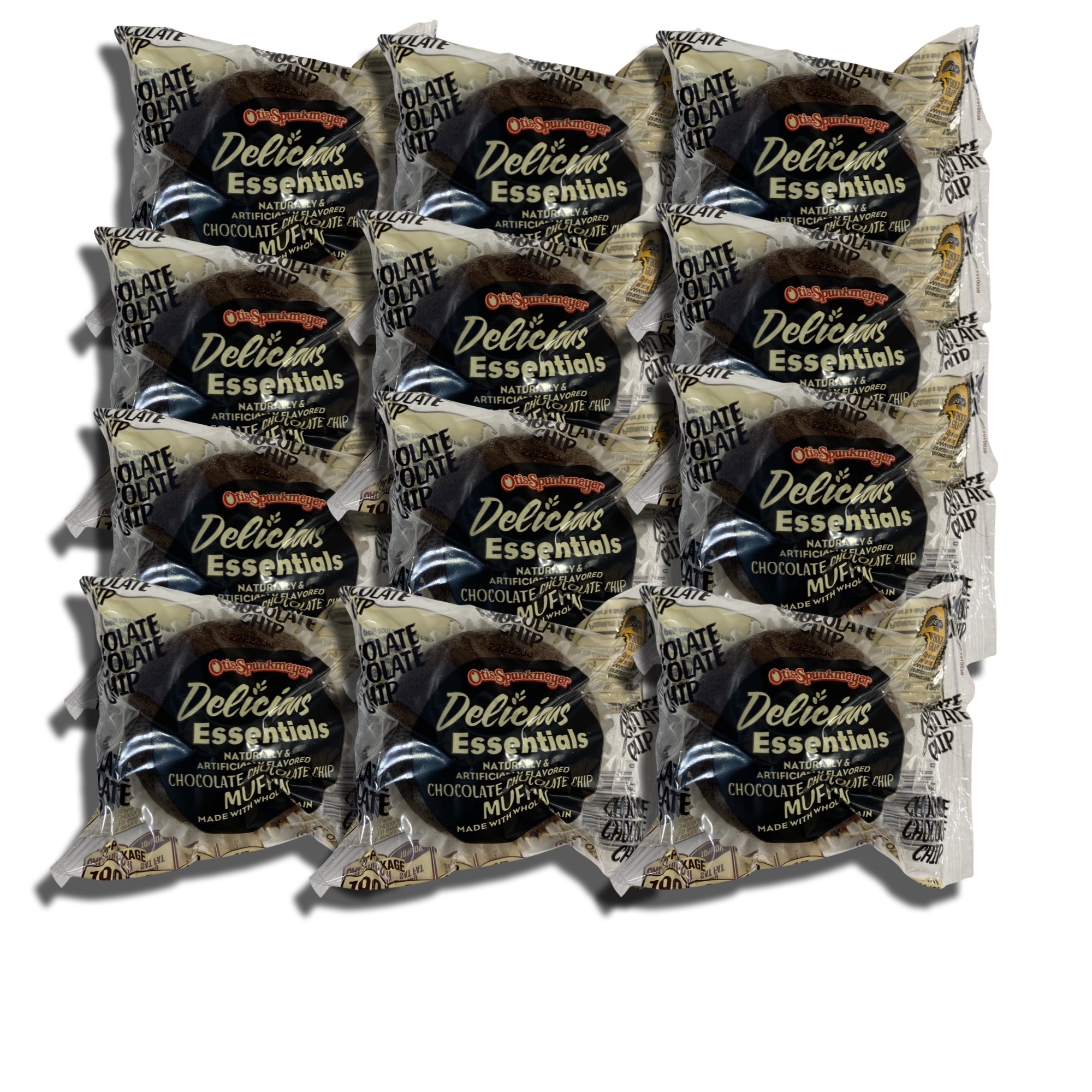 Delicious Essentials Individually Chocolate Chocolate Chip Wrapped Muffins | Baked by Otis Spunkmeyer | Value Pack of 12