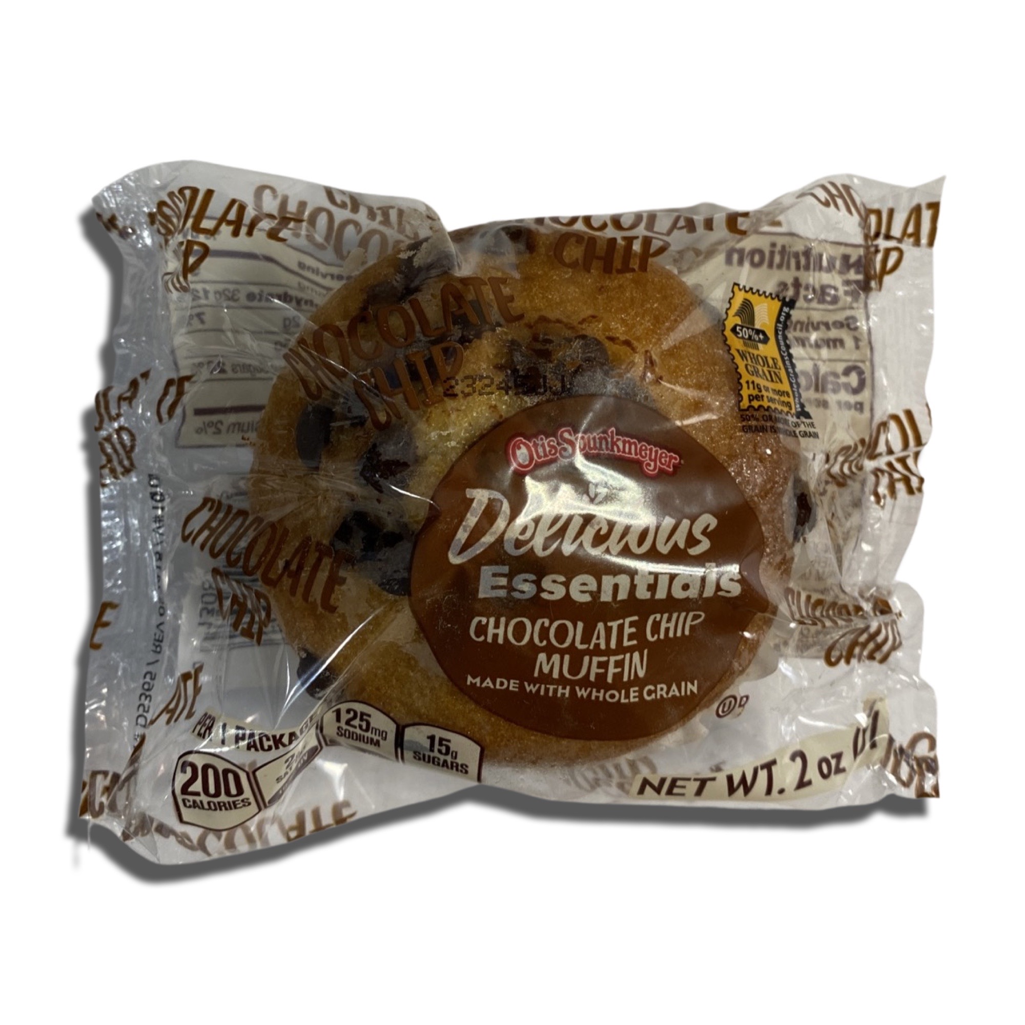 Delicious Essentials Individually Wrapped Muffins Baked by Otis Spunkmeyer   | Value Pack of 12 (Chocolate Chip)