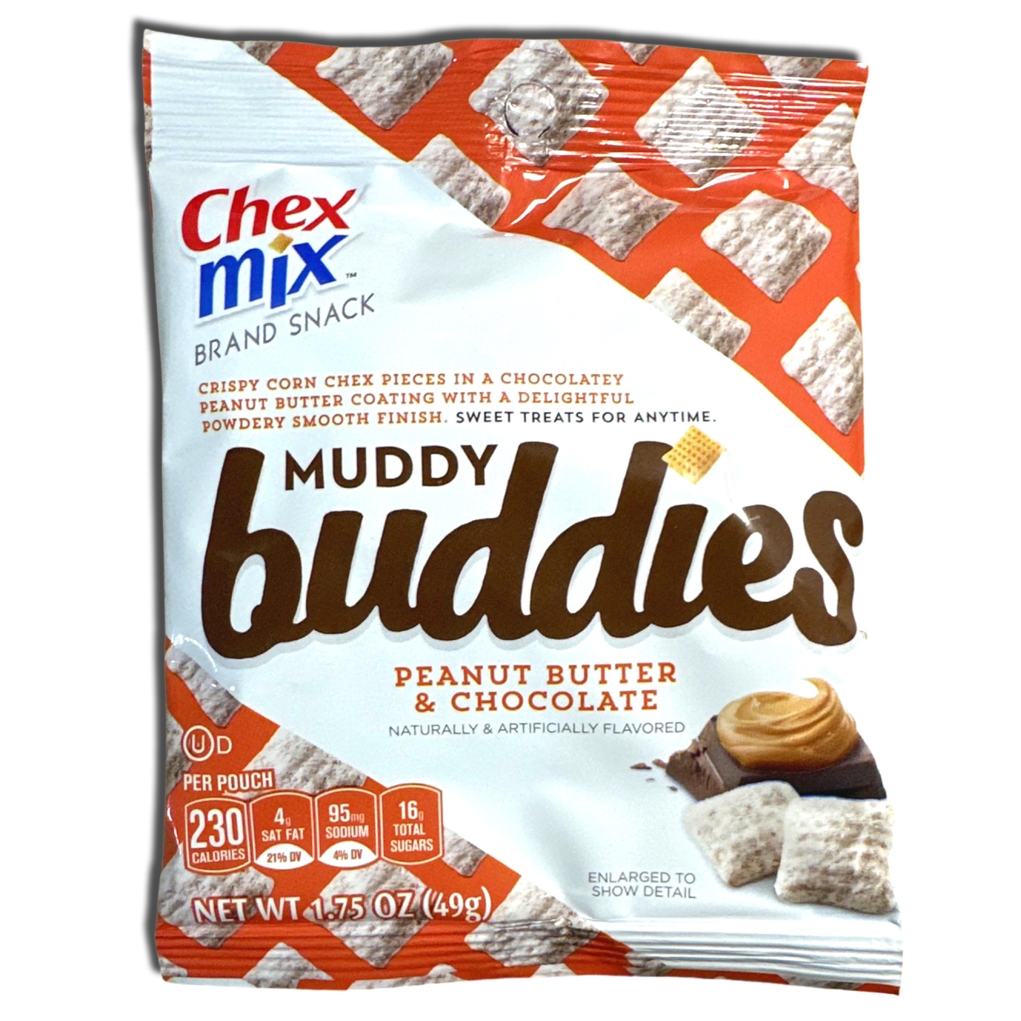 Muddy Buddies Peanut Butter and Chocolate Snack Mix   1.75 Oz | Value Pack of 20 3