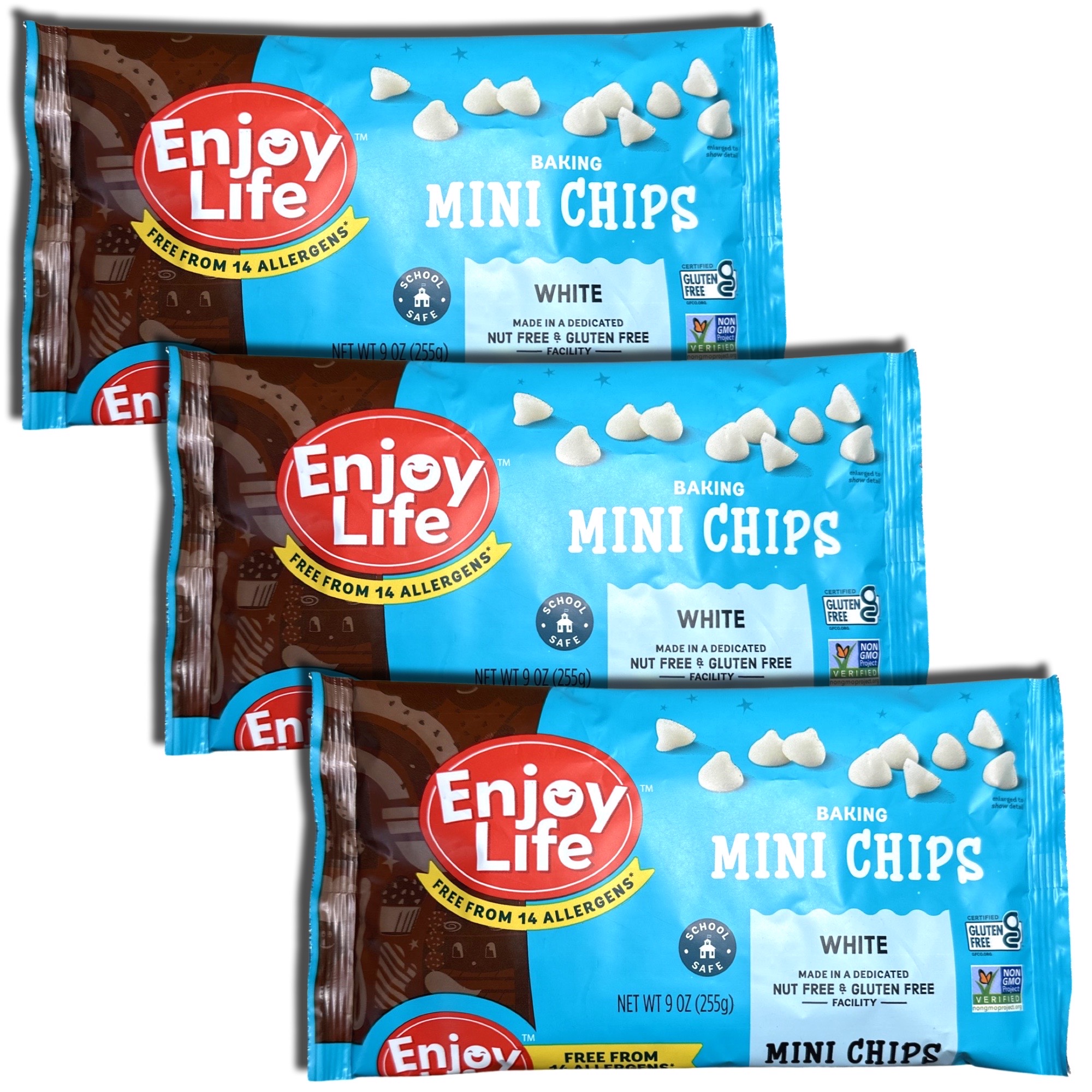 Enjoy Life White Chocolate Mini Baking Chips, Allergen Free, School Approved, 3 Bags 2