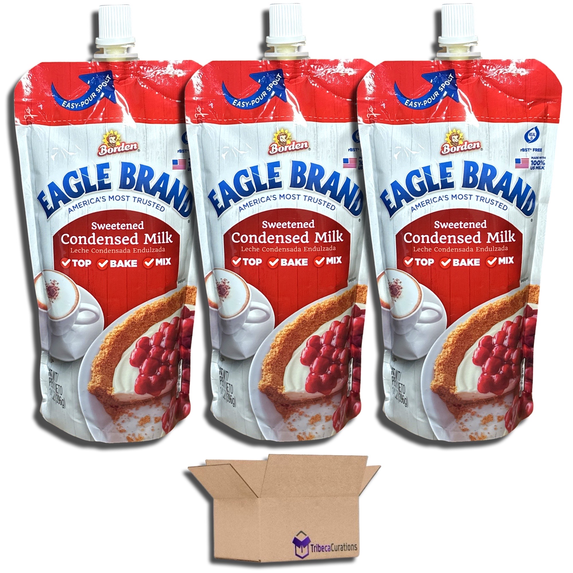 Sweetened Condensed Milk by Eagle Brand   14 Ounce Pouch | Pack of 3