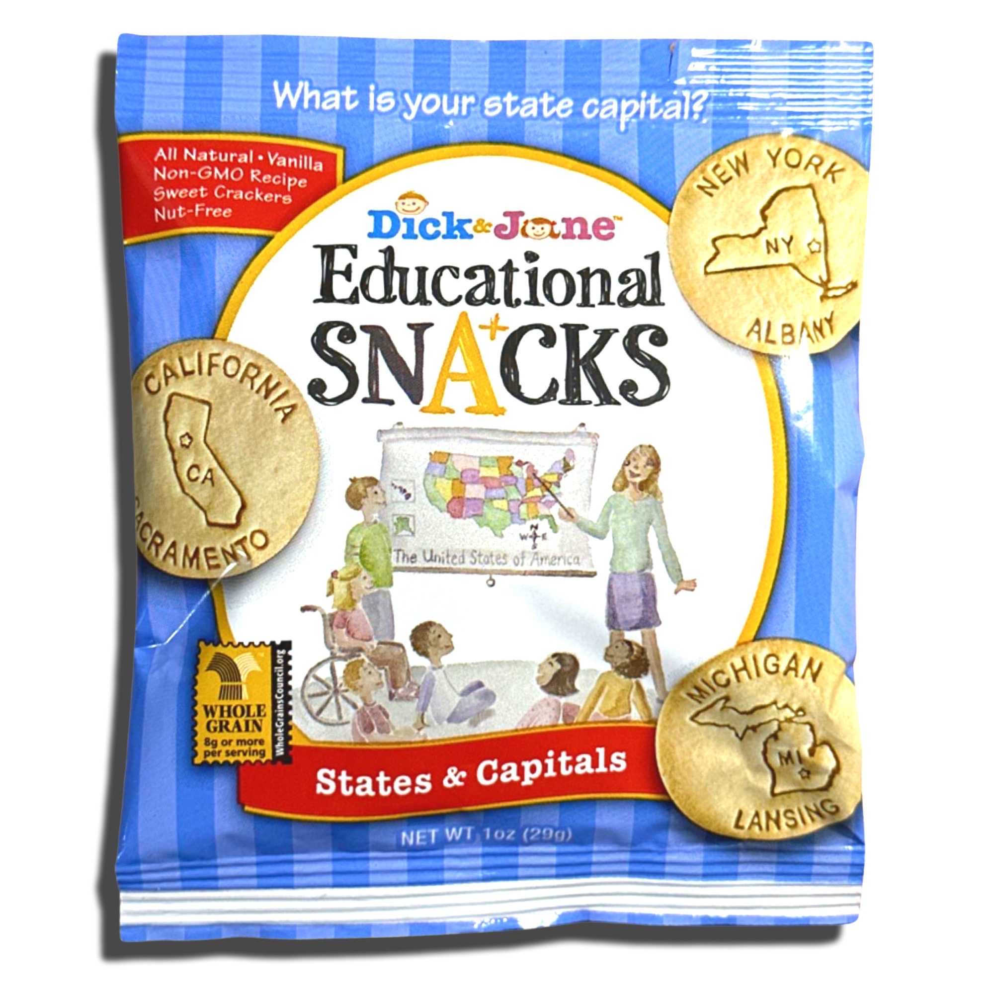 Educational Snack Crackers by Dick & Jane | 1 Ounce | Variety | Pack of 30 8
